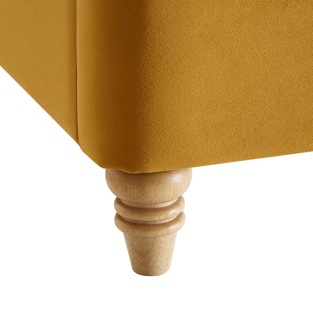 Leamington Deep-Buttoned Upholstered Bed, Turmeric Yellow Velvet - Image 14