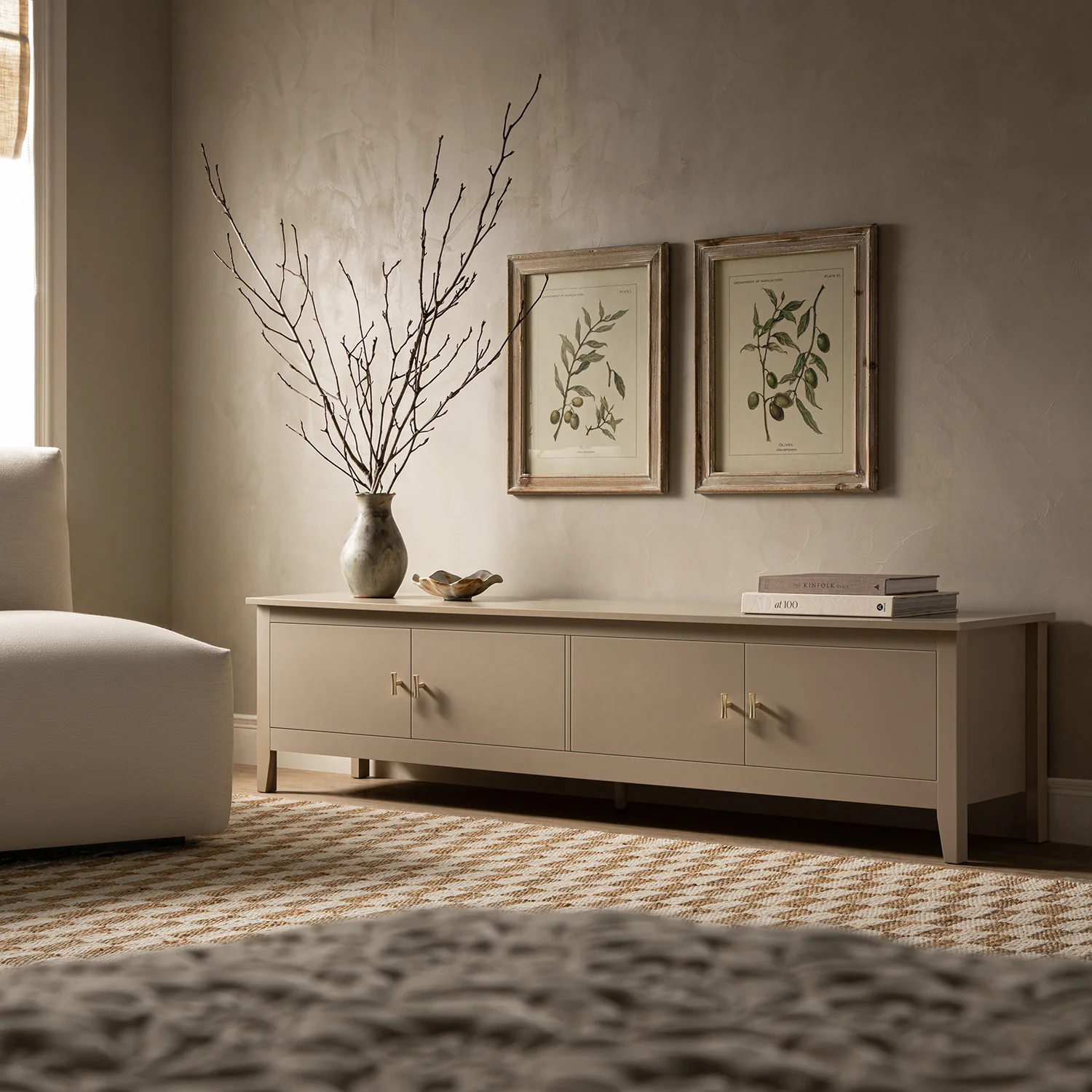 Leonie Check Natural & Ivory White Handwoven Wool & Jute Rug - Image 2