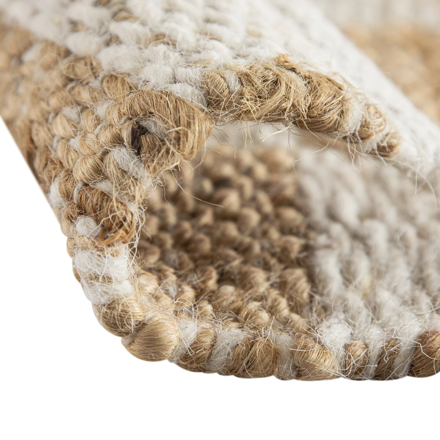 Leonie Check Natural & Ivory White Handwoven Wool & Jute Rug - Image 7
