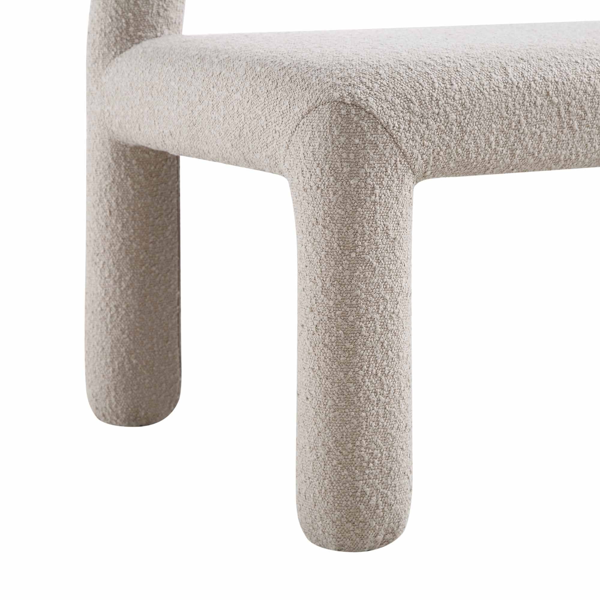Libby Light Taupe Boucle 3 Seater Dining Bench - Image 10
