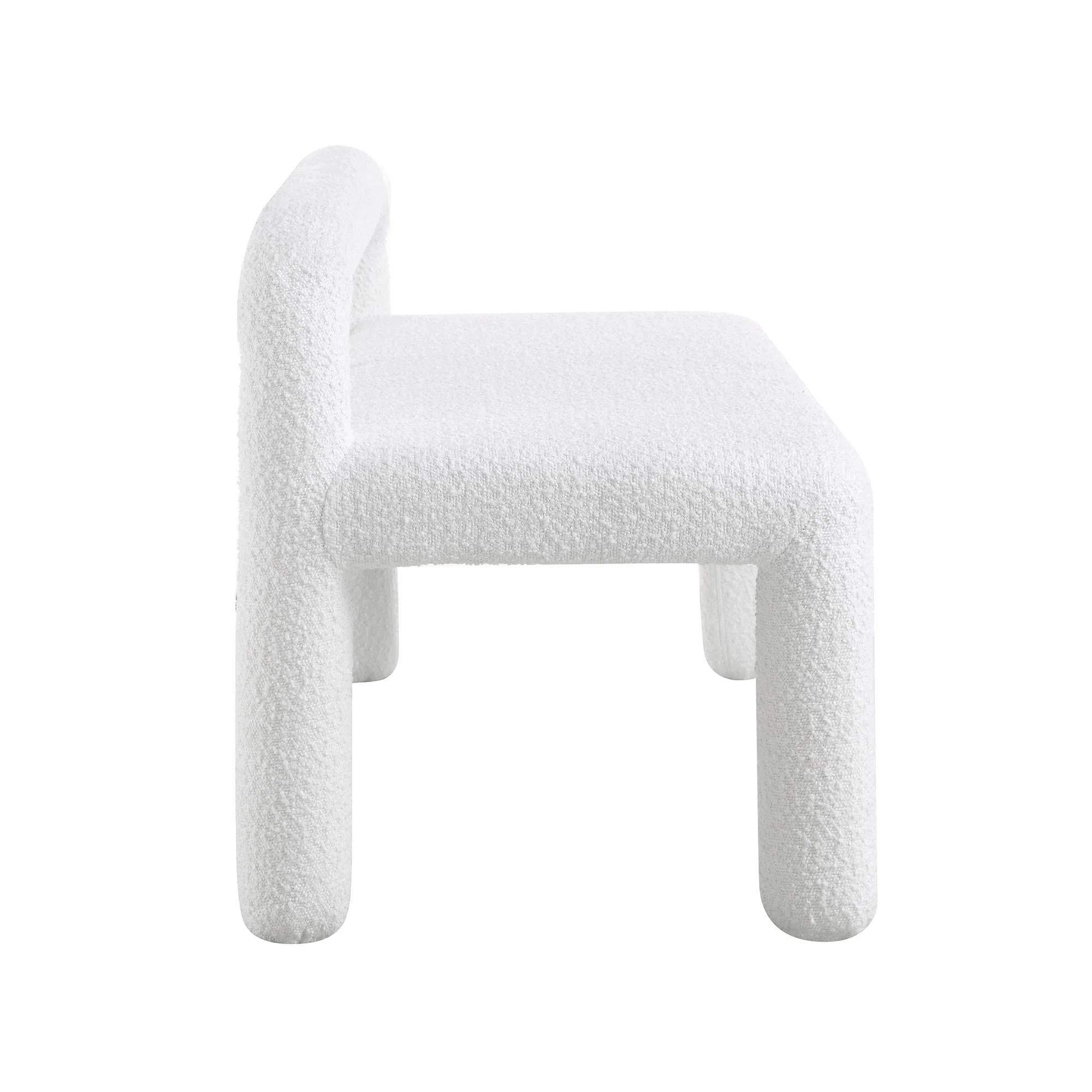 Libby Light White Boucle 3 Seater Dining Bench - Image 6