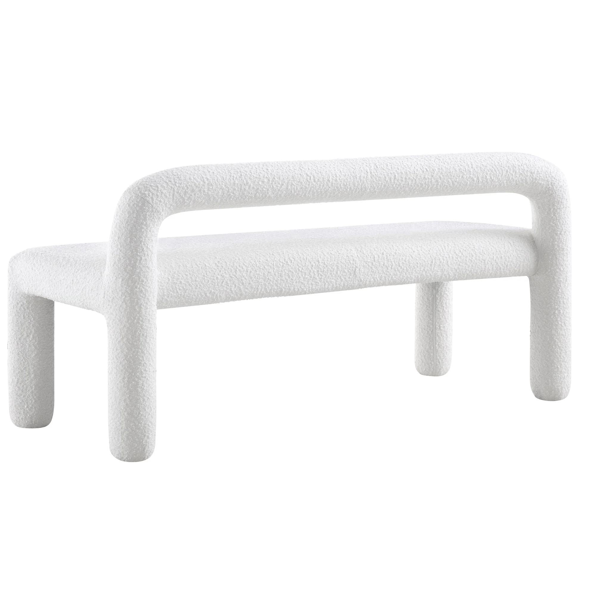 Libby Light White Boucle 3 Seater Dining Bench - Image 7