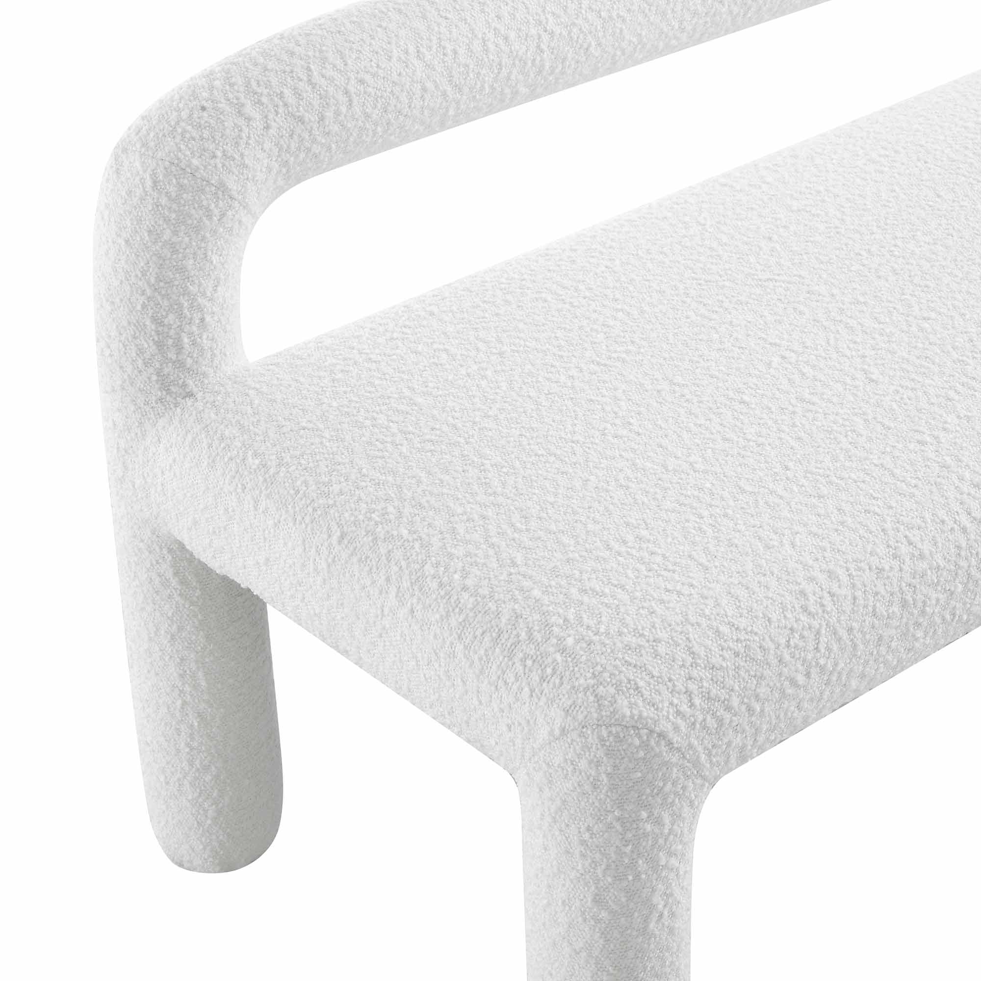 Libby Light White Boucle 3 Seater Dining Bench - Image 9
