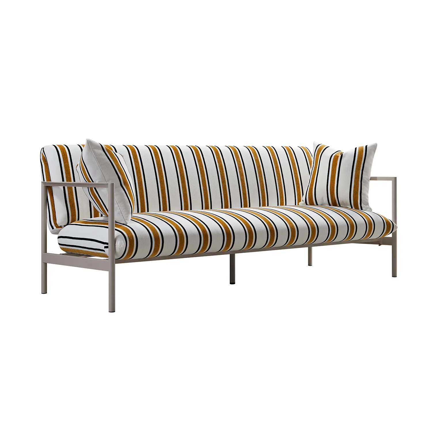 Linea Three Seater Sofa Bed, Amber Striped Chenille - Image 13