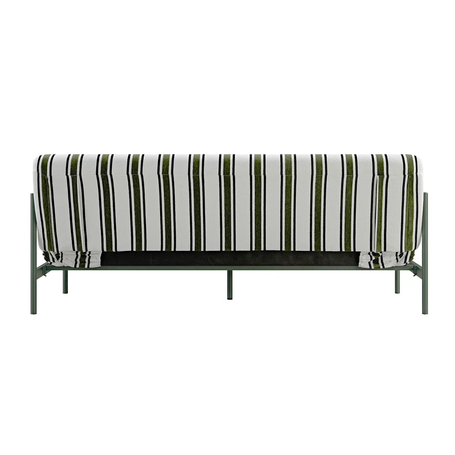 Linea Three Seater Sofa Bed, Forest Green Striped Chenille - Image 20
