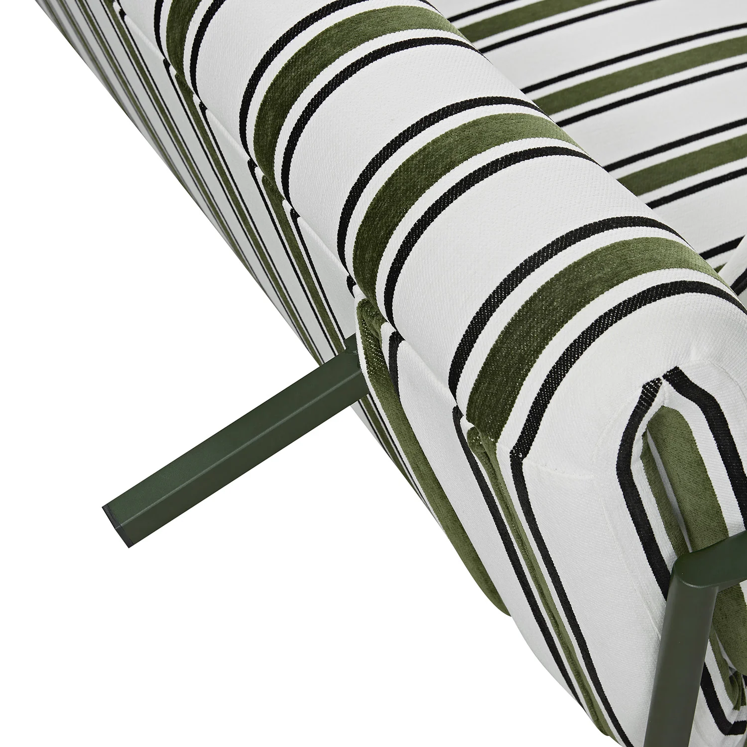 Linea Three Seater Sofa Bed, Forest Green Striped Chenille - Image 24