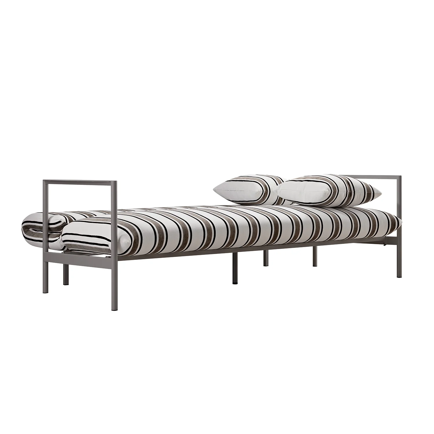 Linea Three Seater Sofa Bed, Taupe Striped Chenille - Image 14