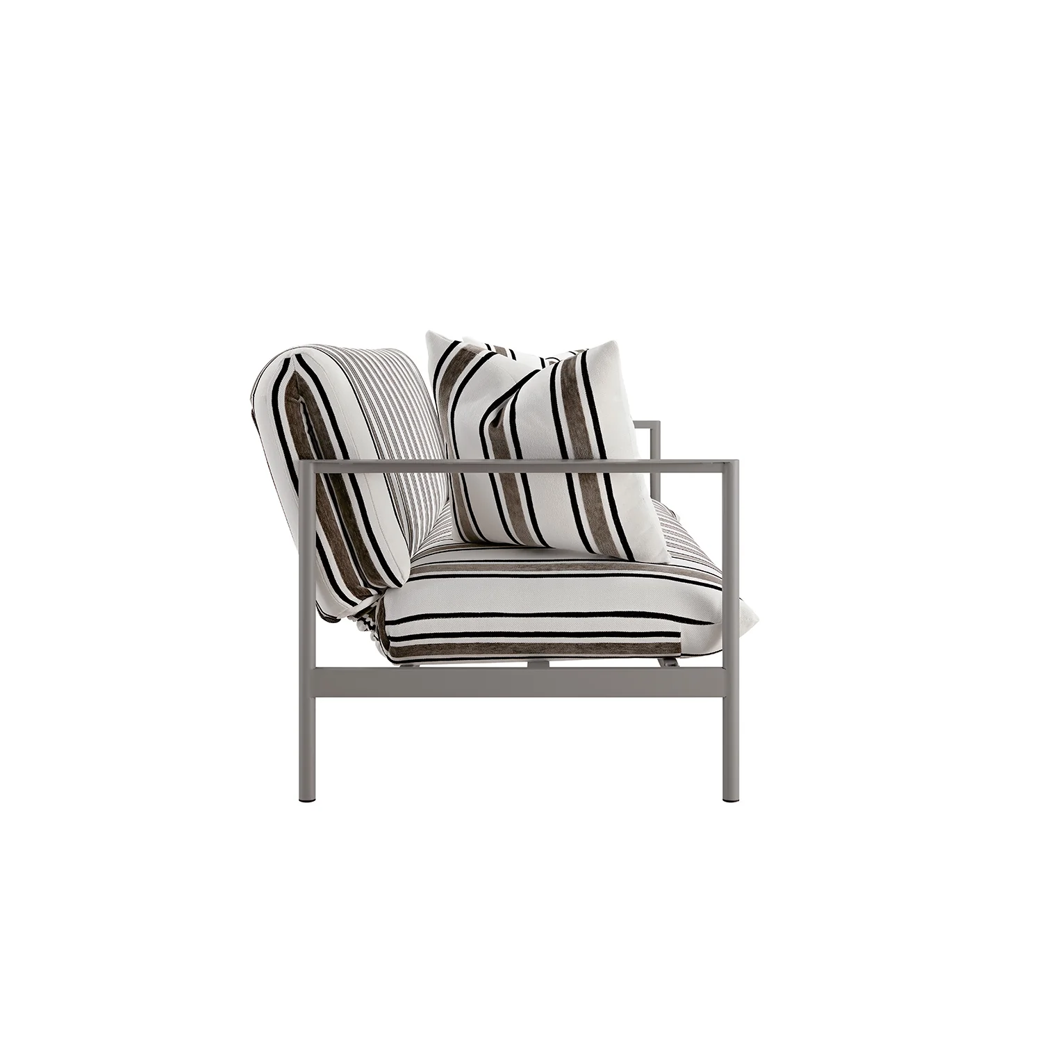 Linea Three Seater Sofa Bed, Taupe Striped Chenille - Image 17