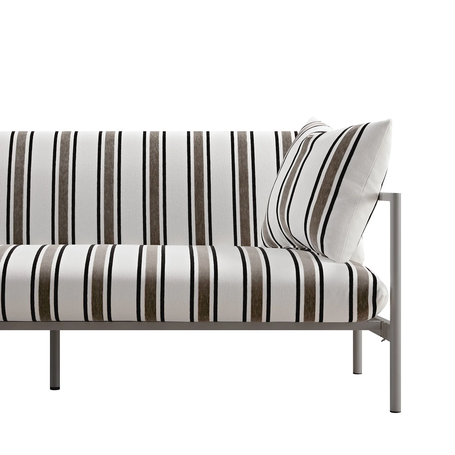 Linea Three Seater Sofa Bed, Taupe Striped Chenille - Image 20