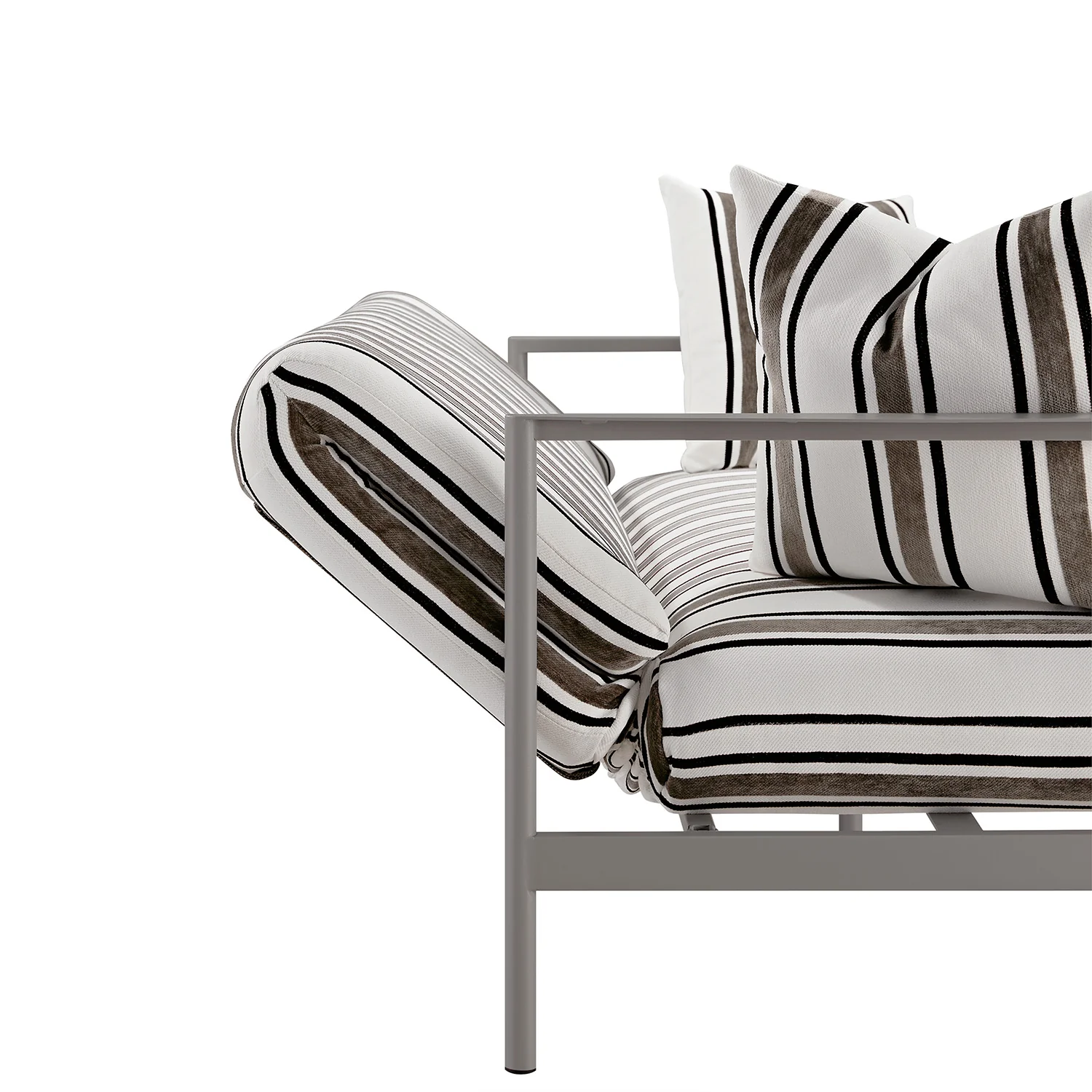 Linea Three Seater Sofa Bed, Taupe Striped Chenille - Image 21
