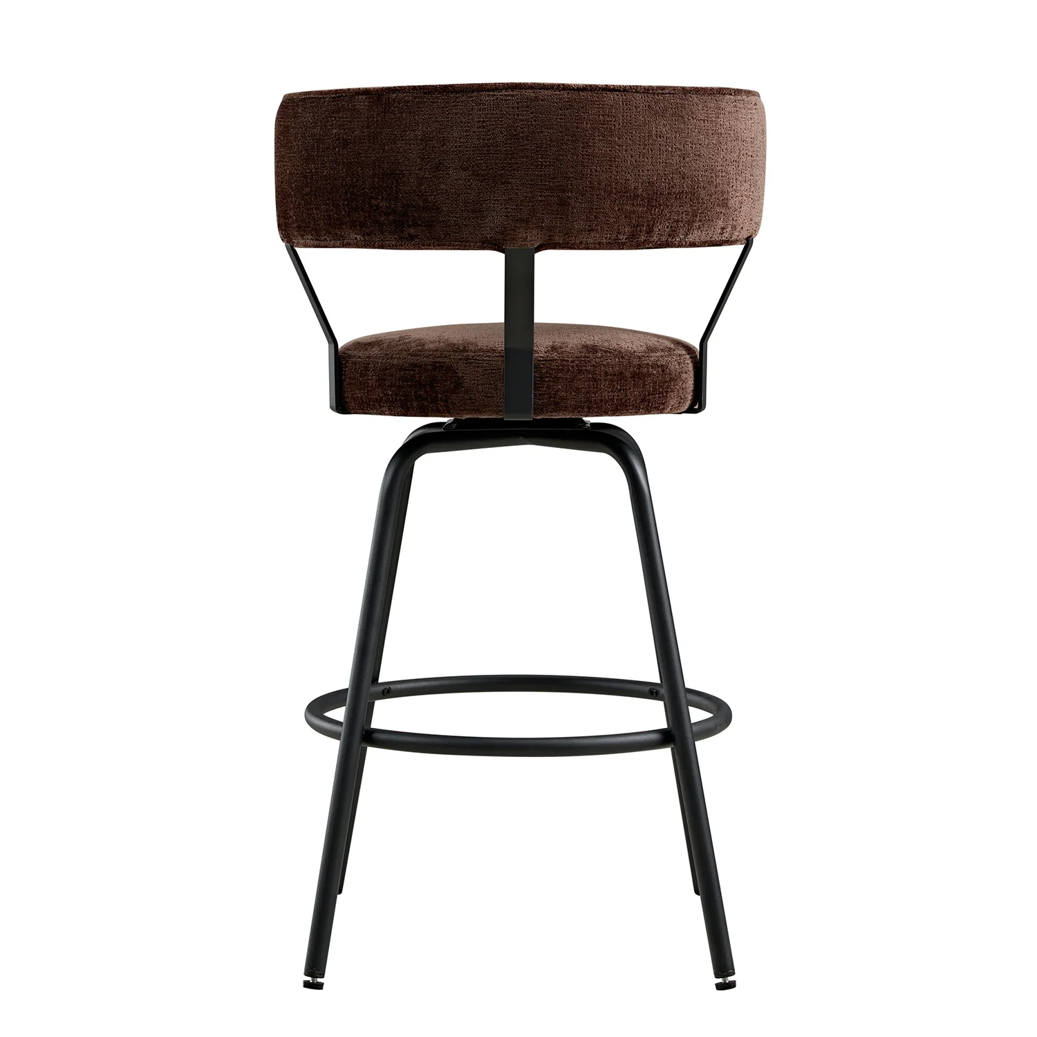 Lotte Set of 2 Swivel Counter Stools, Dark Mocha Chenille - Image 13