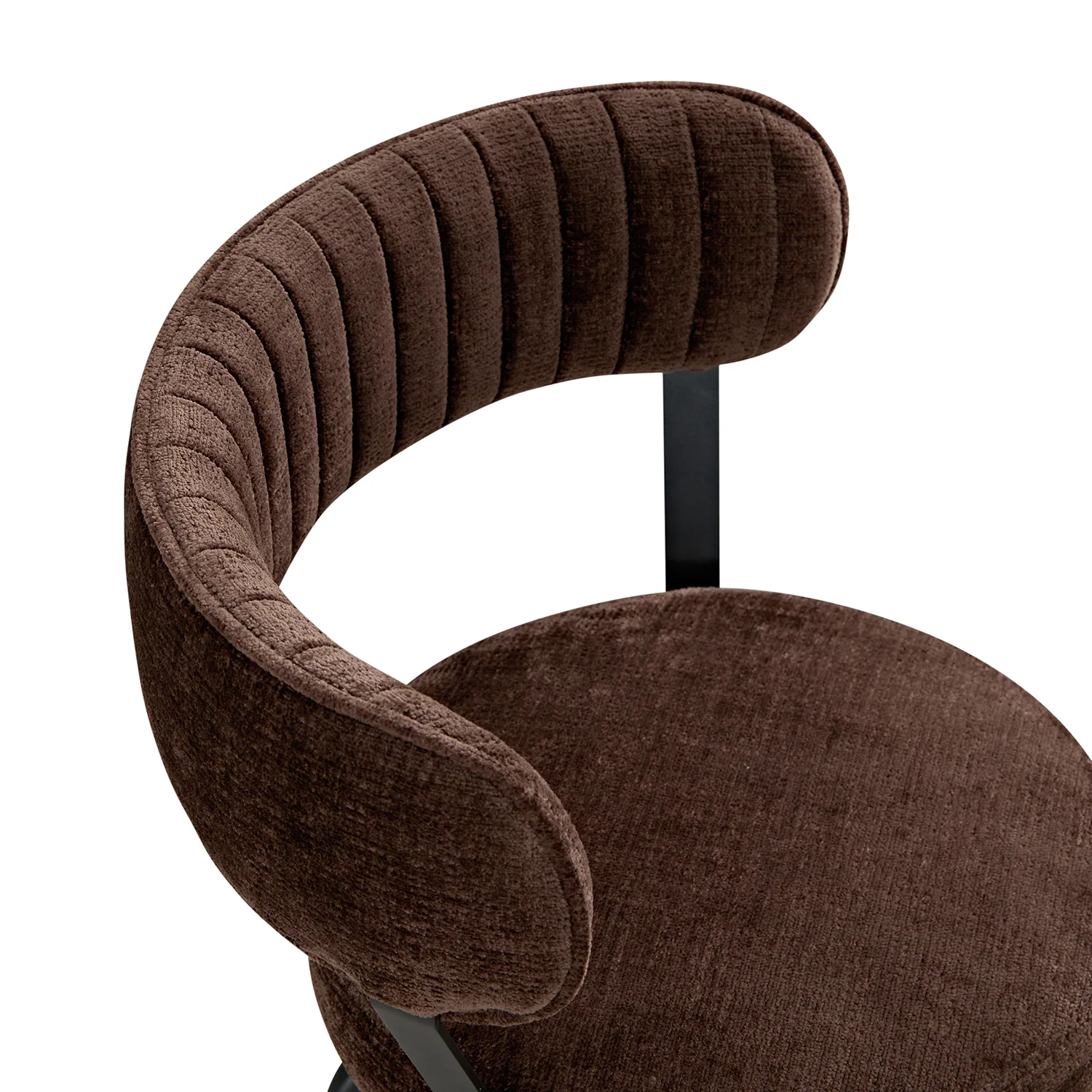 Lotte Set of 2 Swivel Counter Stools, Dark Mocha Chenille - Image 15
