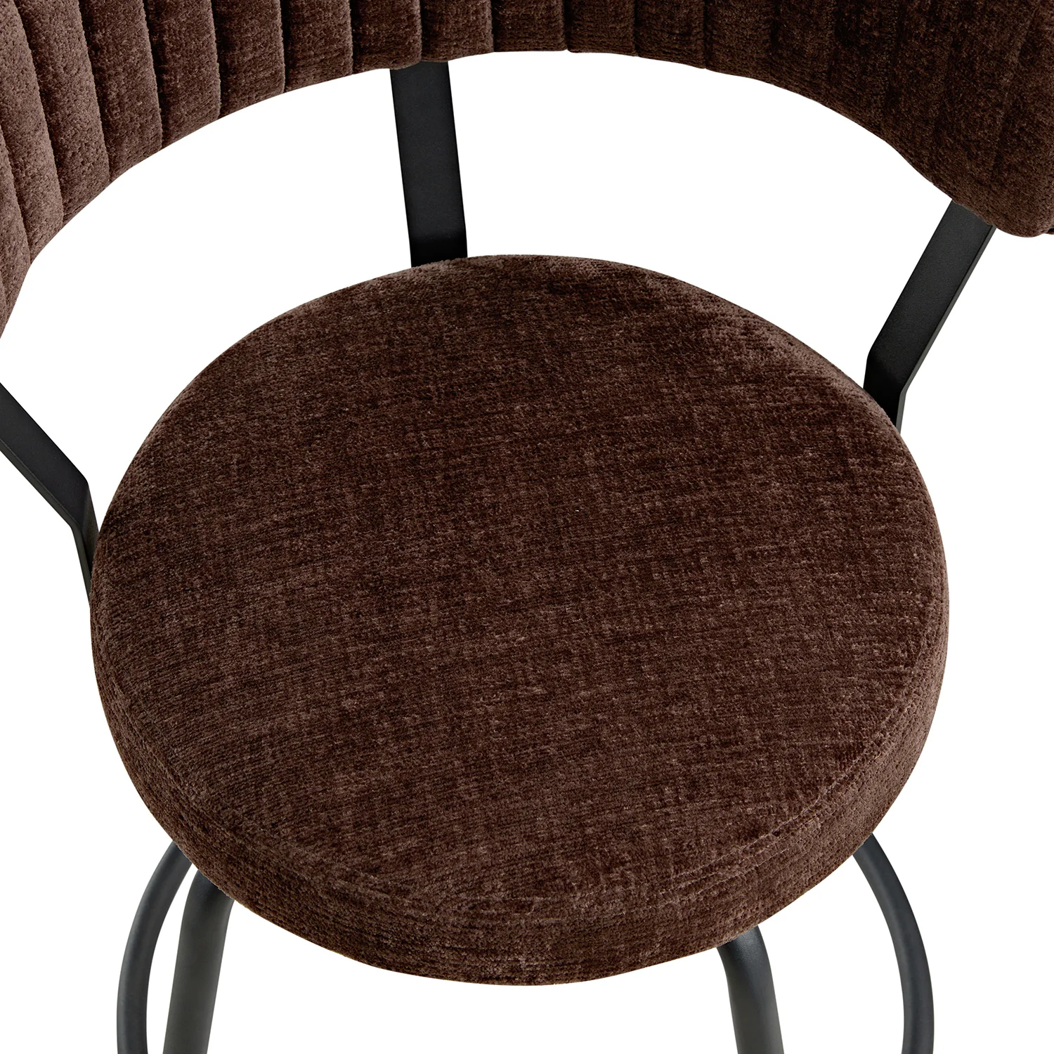 Lotte Set of 2 Swivel Counter Stools, Dark Mocha Chenille - Image 16