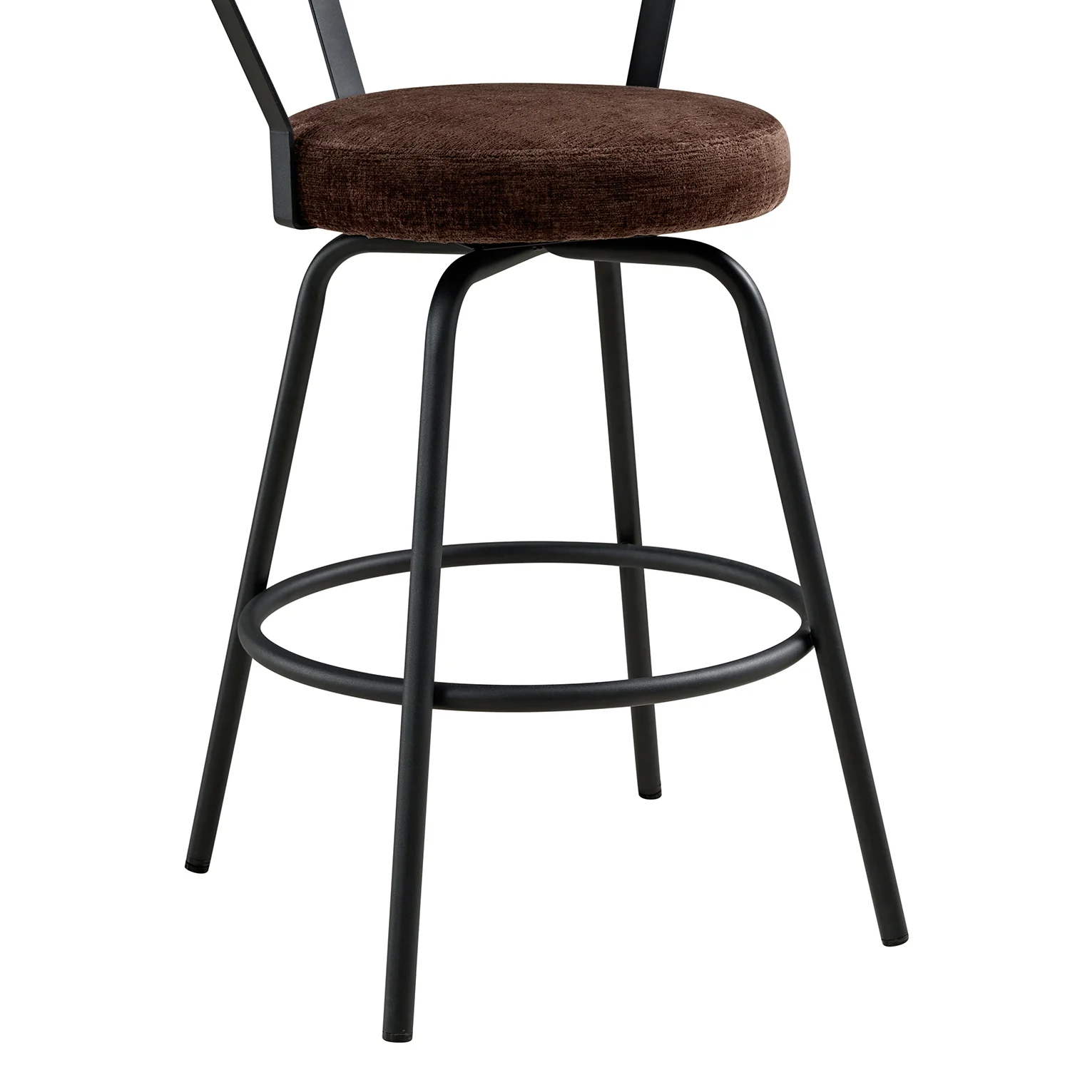 Lotte Set of 2 Swivel Counter Stools, Dark Mocha Chenille - Image 17