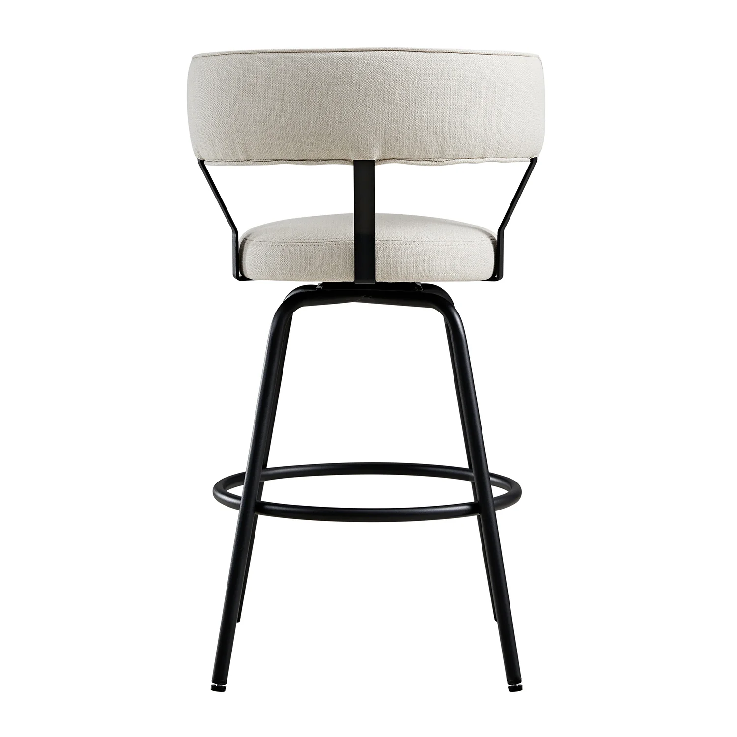 Lotte Set of 2 Swivel Counter Stools, Ivory Weave - Image 7