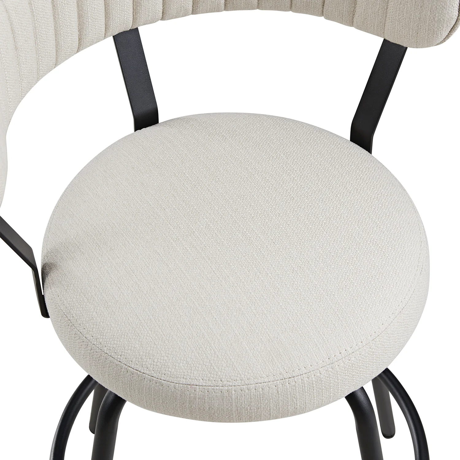 Lotte Set of 2 Swivel Counter Stools, Ivory Weave - Image 9