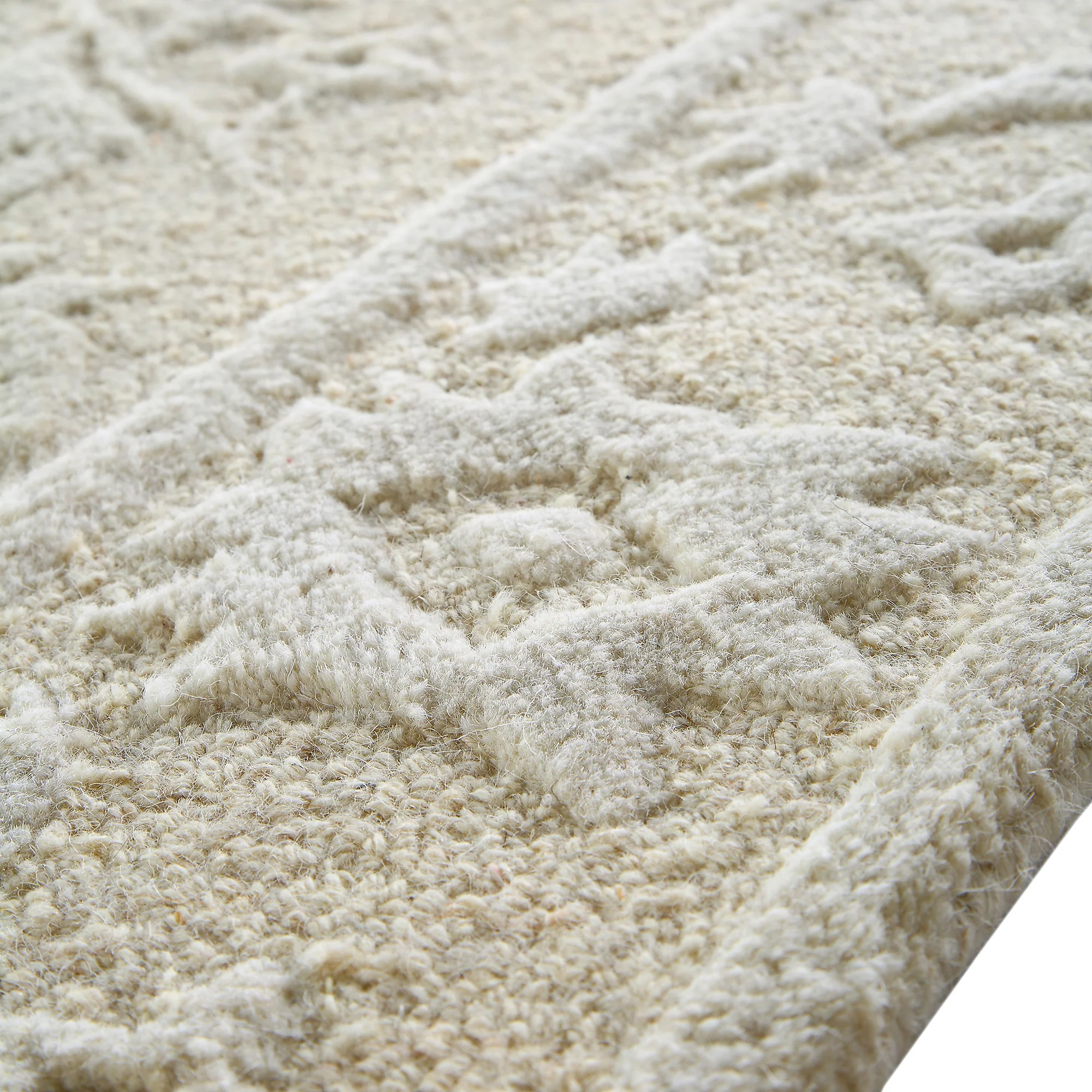 Lourdes Hand Tufted and Textured Cream Wool Rug - Image 9