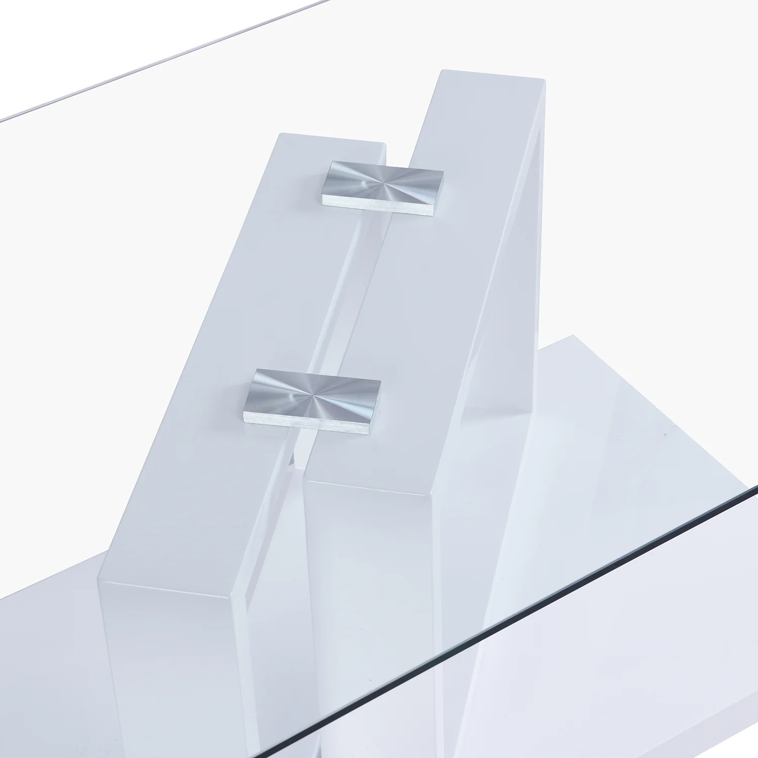 Lucent White High Gloss and Glass Top Coffee Table - Image 9