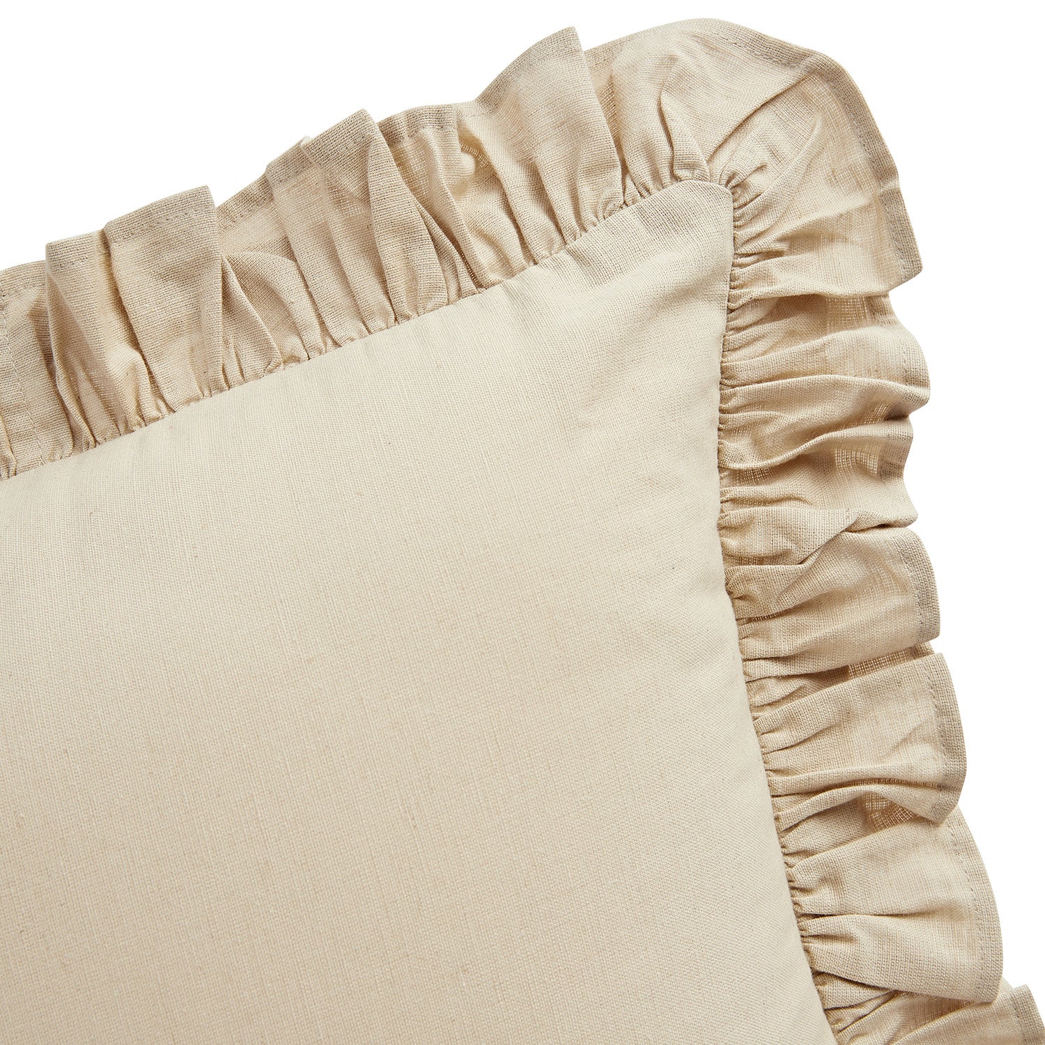Lucinda Natural Ruffle Linen Blend Cushion - Image 2