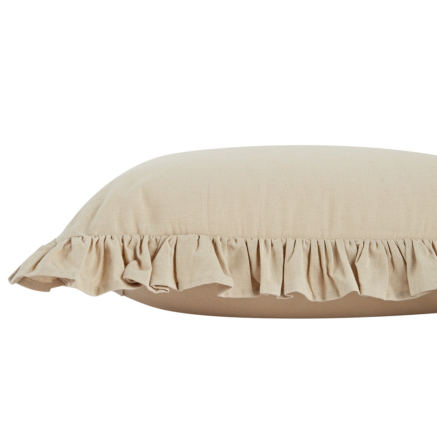 Lucinda Natural Ruffle Linen Blend Cushion - Image 3