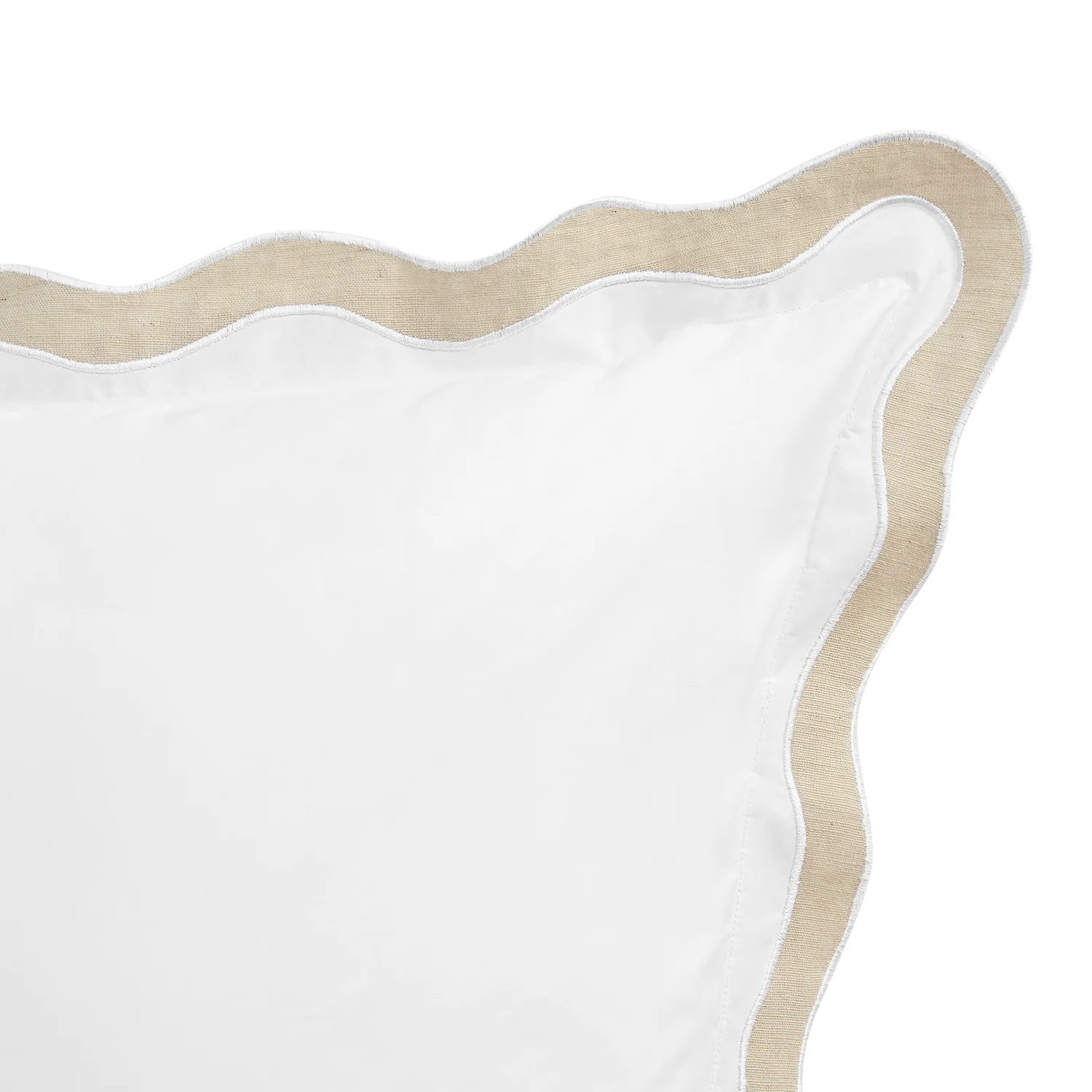 Lucinda Natural Wave 300 Thread Count Cotton Percale King Size Pillowcases - Pair - Image 2