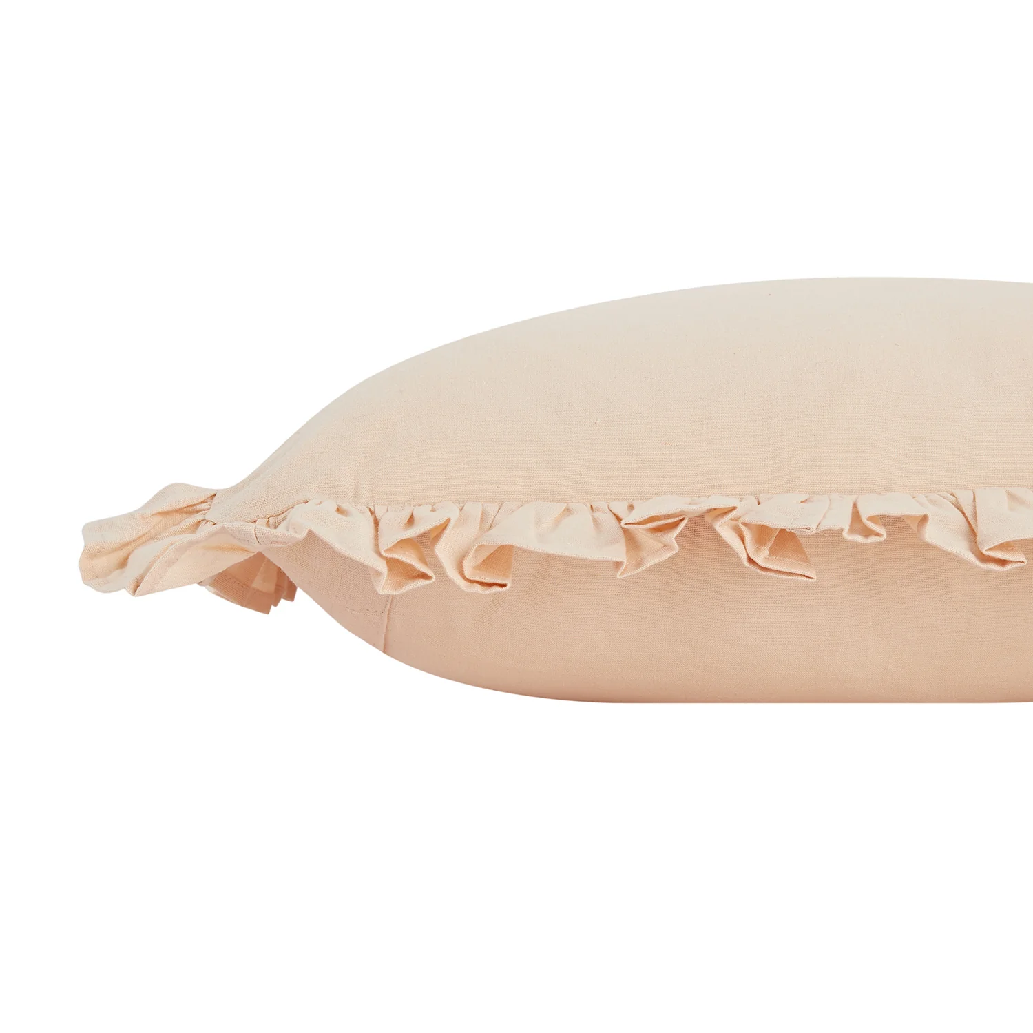 Lucinda Peach Melba Ruffle Linen Blend Cushion - Image 2