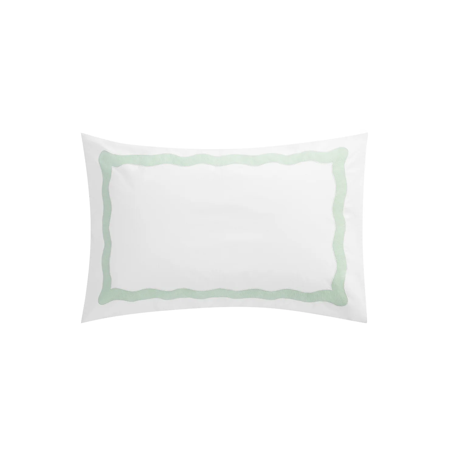 Lucinda Seafoam Green Wave 300 Thread Count Cotton Percale Regular Pillowcases - Pair - Image 2