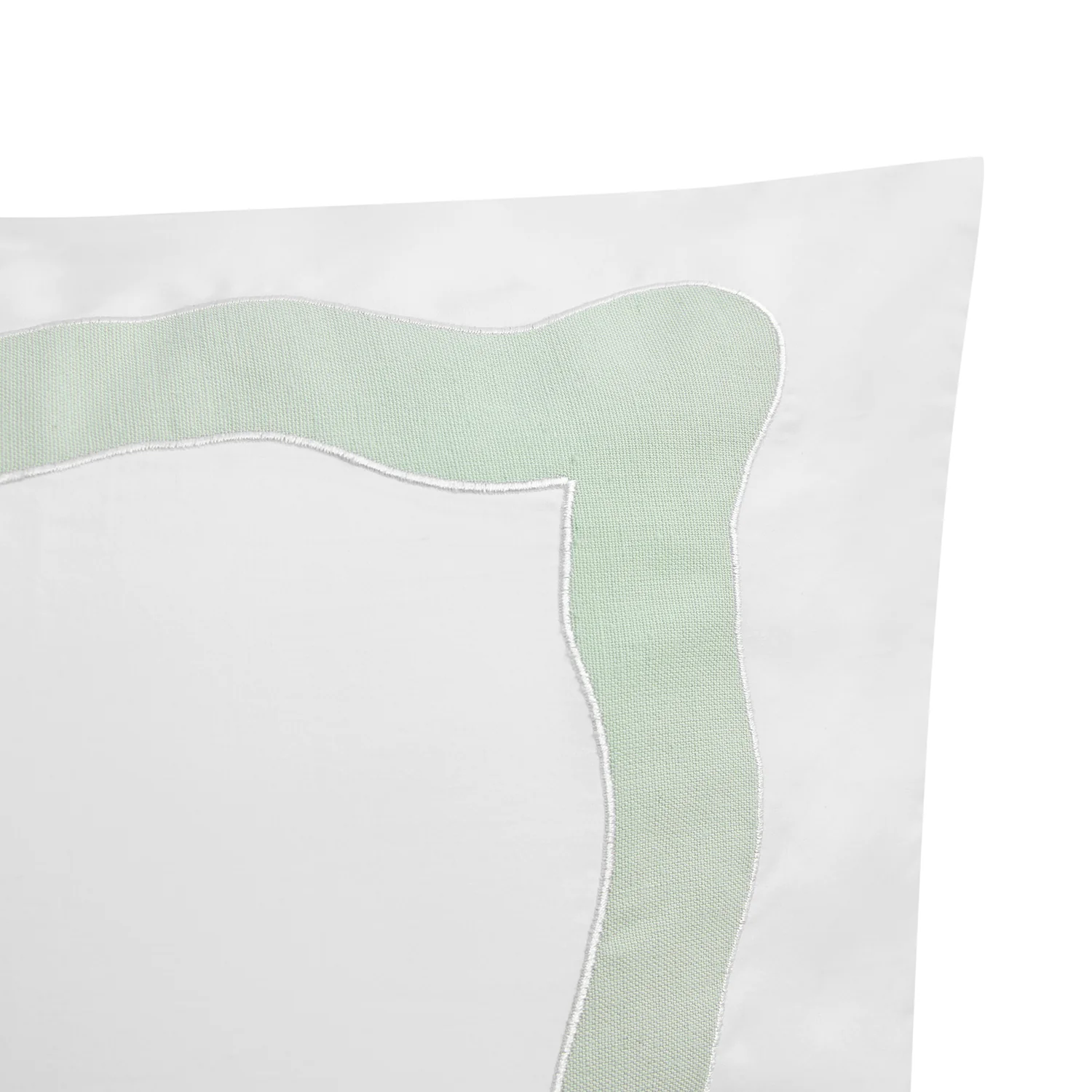 Lucinda Seafoam Green Wave 300 Thread Count Cotton Percale Regular Pillowcases - Pair - Image 3