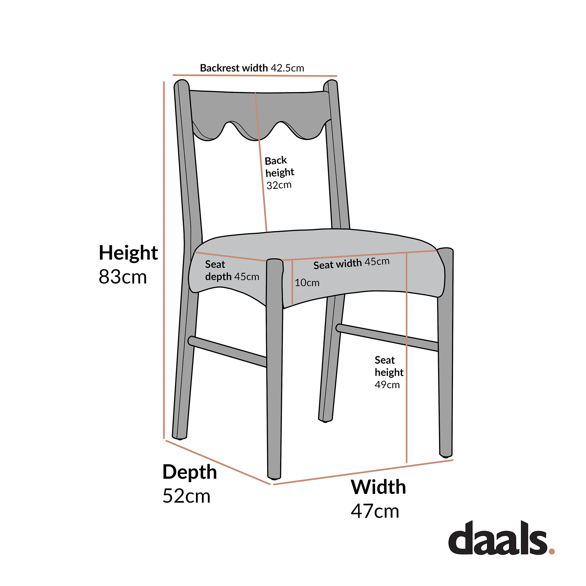 Ludlow Set of 2 Dining Chairs, Spiced Honey Chenille | Silver Oak - Image 8