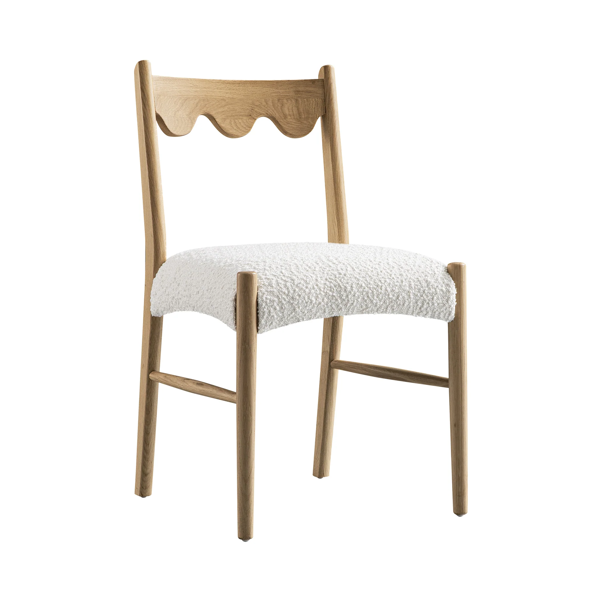 Ludlow Set of 2 Dining Chairs, Ecru Boucle | Natural Oak Frame - Image 10