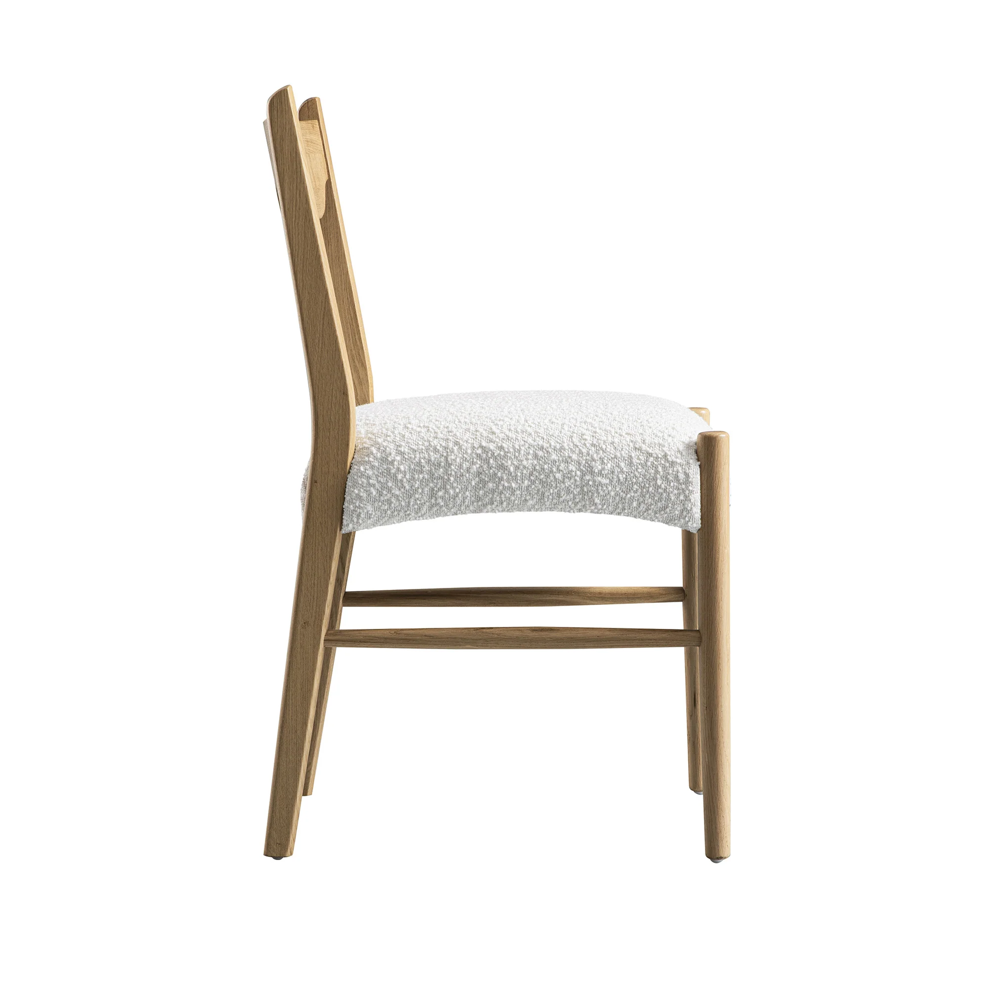Ludlow Set of 2 Dining Chairs, Ecru Boucle | Natural Oak Frame - Image 11