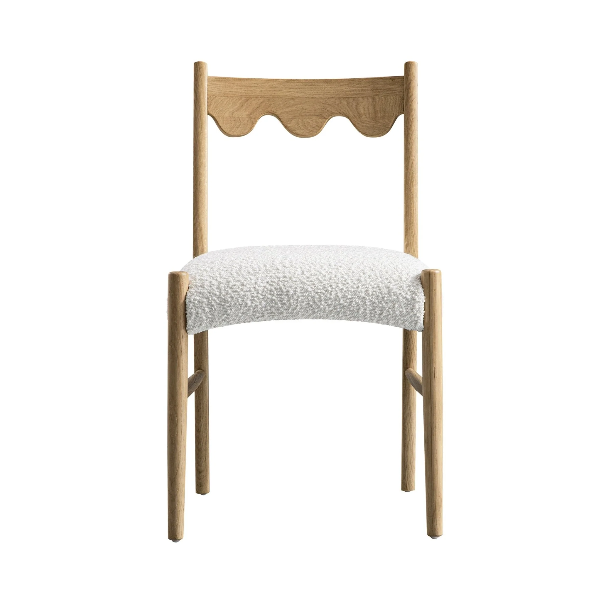 Ludlow Set of 2 Dining Chairs, Ecru Boucle | Natural Oak Frame - Image 8