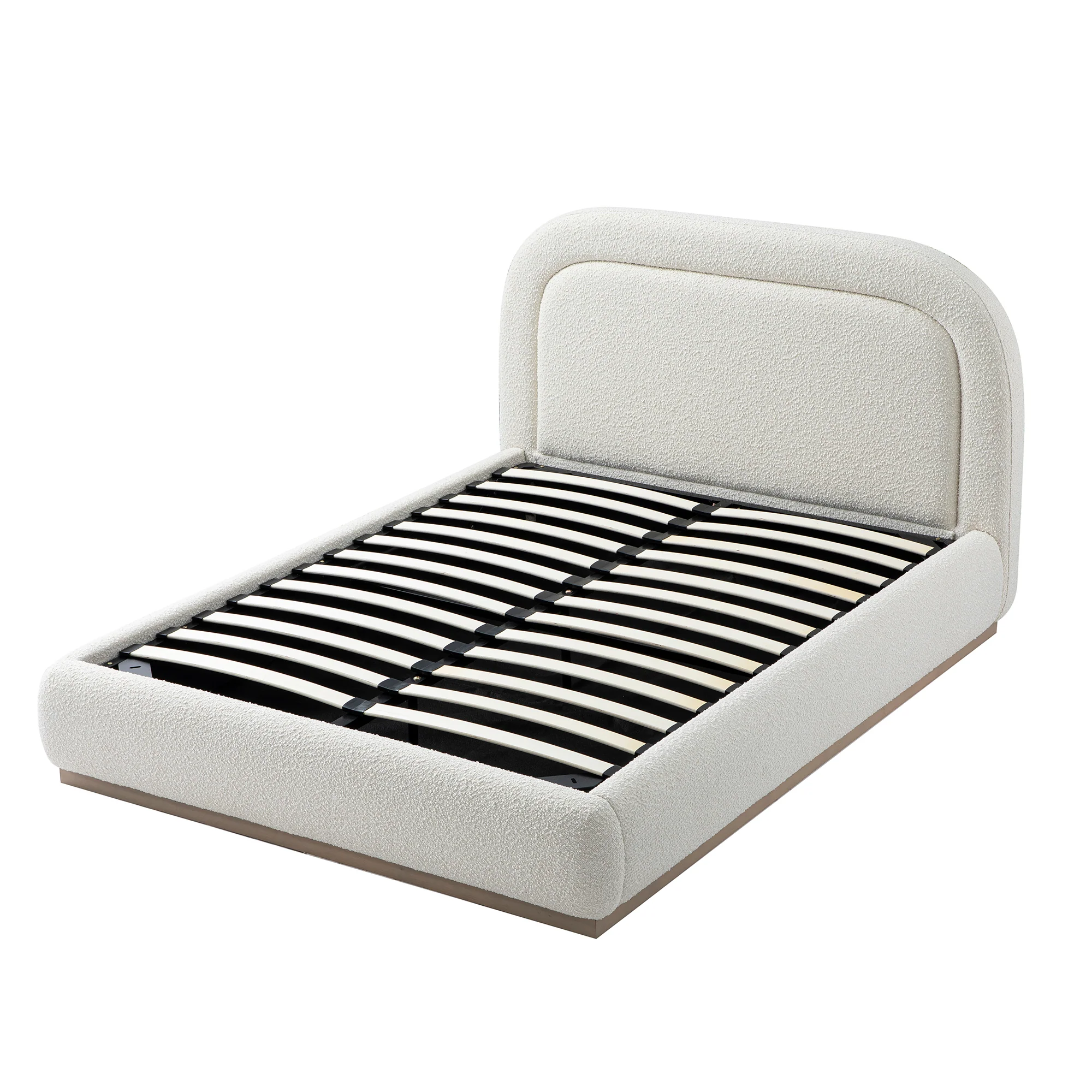 Luella Upholstered Wooden Plinth Base Storage Bed, Ecru Boucle - Image 11