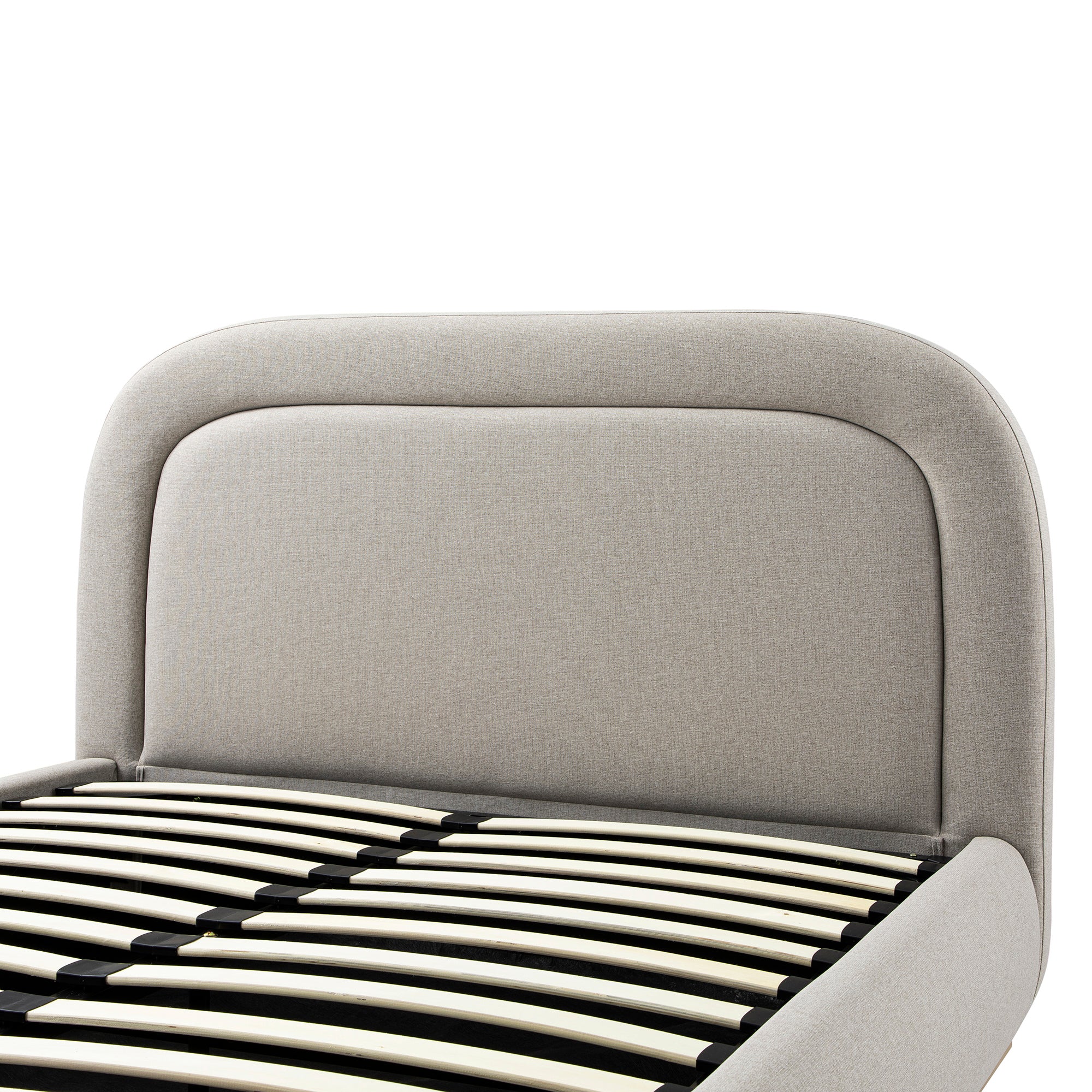 Luella Upholstered Wooden Plinth Base Storage Bed, Sand Fabric - Image 14