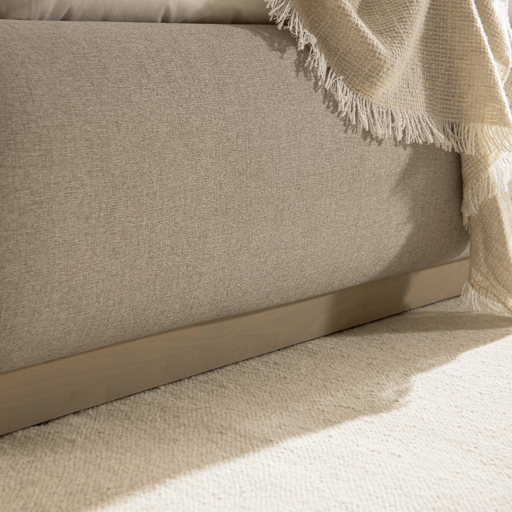 Luella Upholstered Wooden Plinth Base Storage Bed, Sand Fabric - Image 7