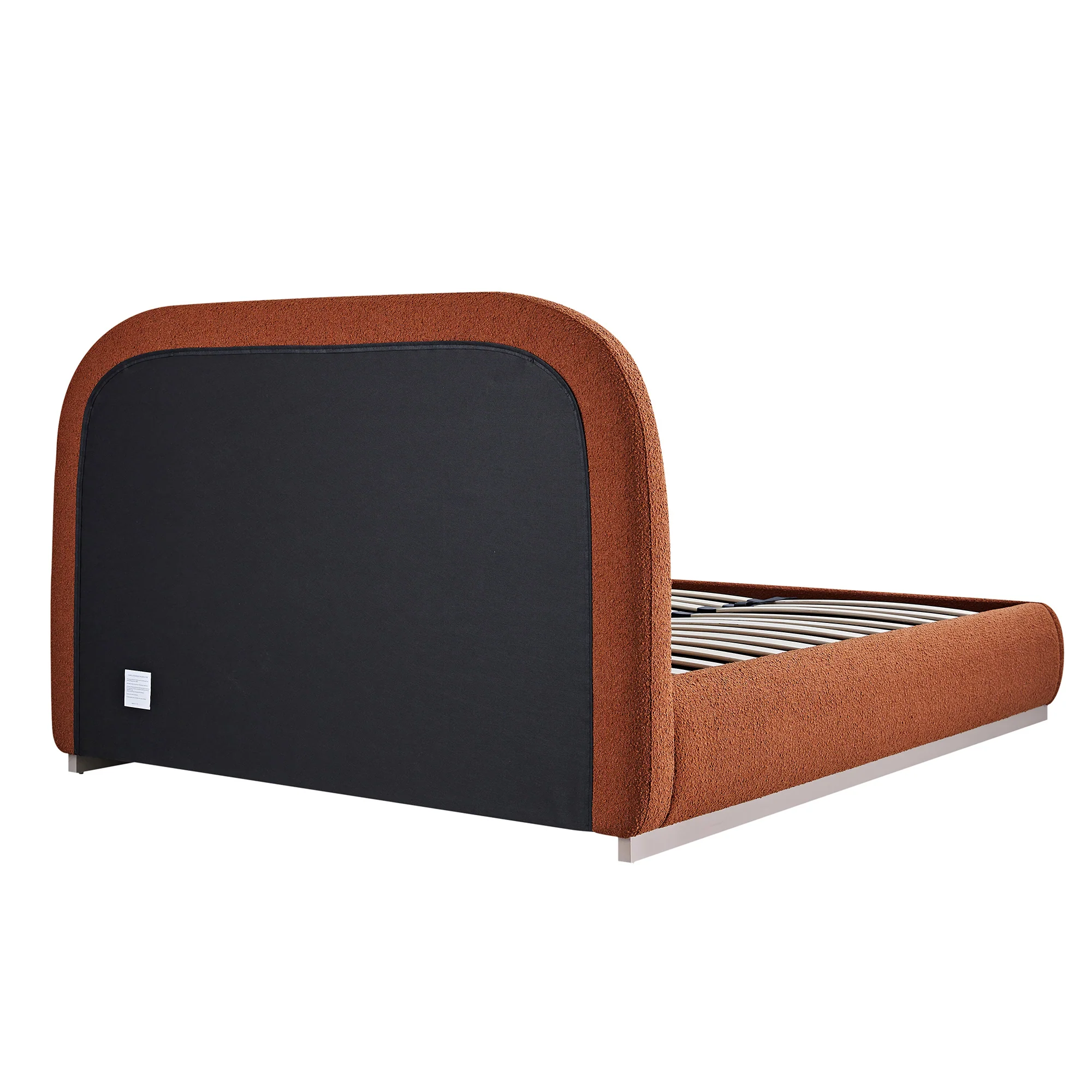 Luella Upholstered Wooden Plinth Base Storage Bed, Rust Boucle - Image 16