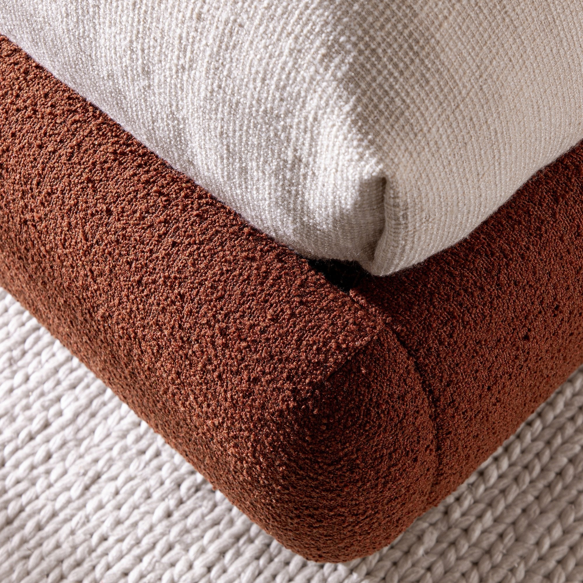 Luella Upholstered Wooden Plinth Base Storage Bed, Rust Boucle - Image 8