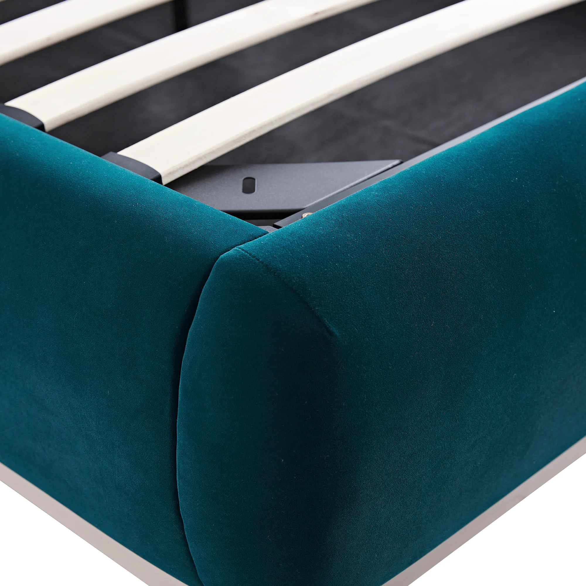 Luella Upholstered Wooden Plinth Base Storage Bed, Teal Velvet - Image 16