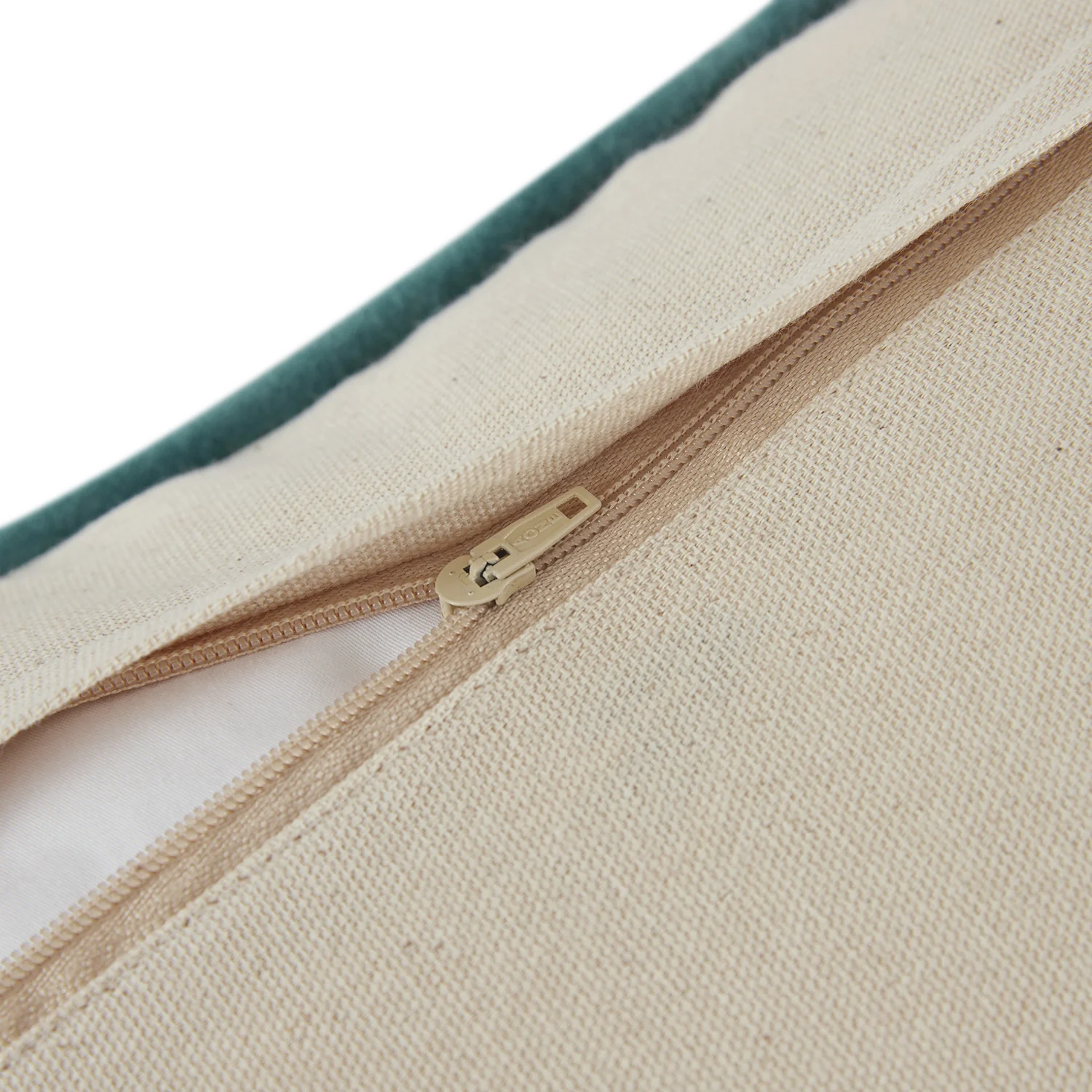 Lula Teal Meadow Serenade Embroidered Cotton Velvet Cushion - Image 4