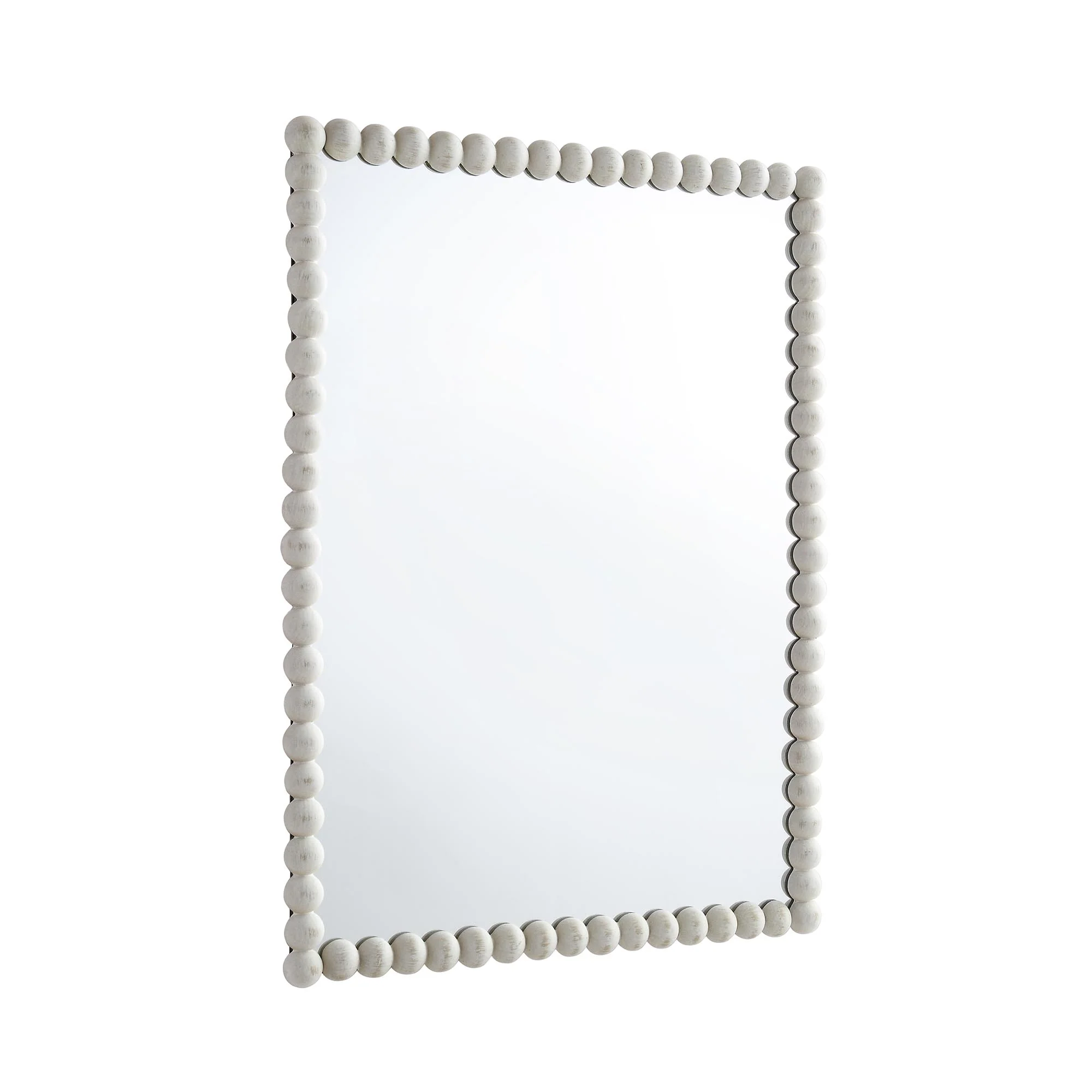 Luna Rectangular Bobbin Wall Mirror 80 x 60 cm, Washed White - Image 4