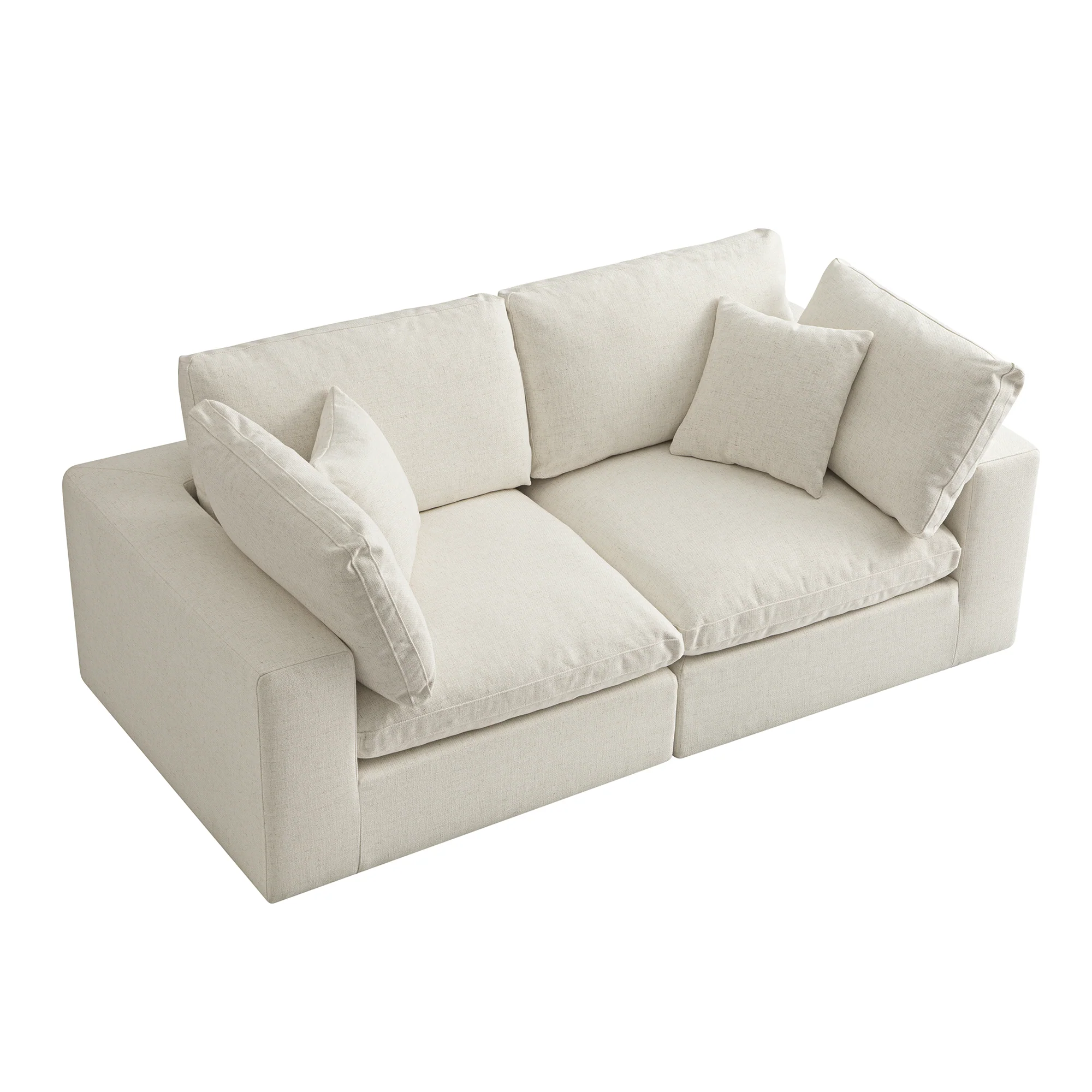 Lutyens Beige Linen Blend Modular Sofa, 2-Piece - Image 8