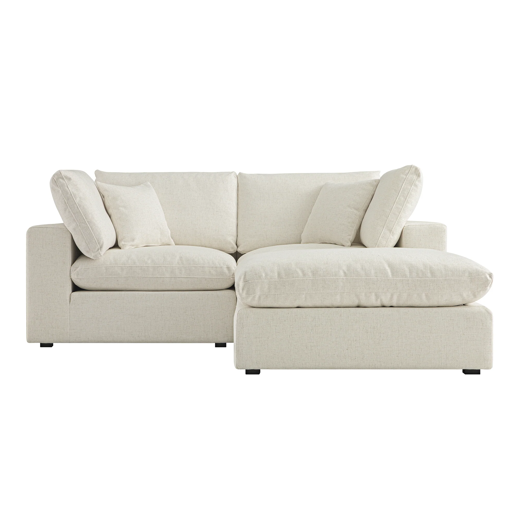 Lutyens Beige Linen Blend Modular Sofa, 2-Piece Chaise - Image 7