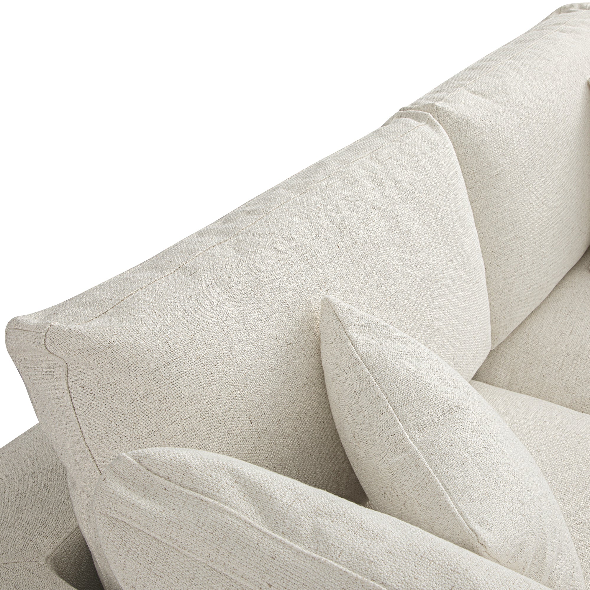 Lutyens Beige Linen Blend Modular Sofa, 5-Piece Corner Set - Image 11