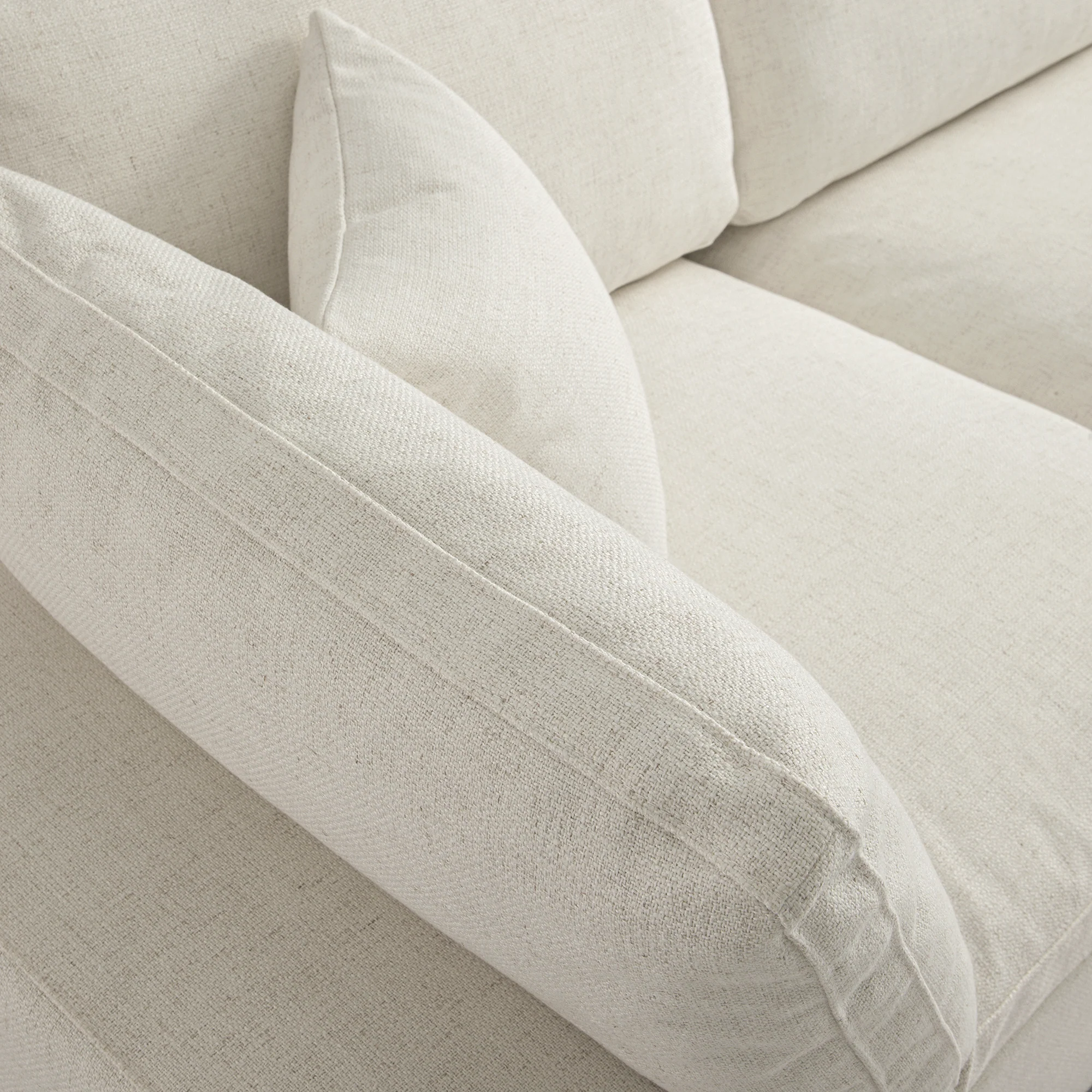 Lutyens Beige Linen Blend Modular Sofa, 5-Piece U-Shape Set - Image 7