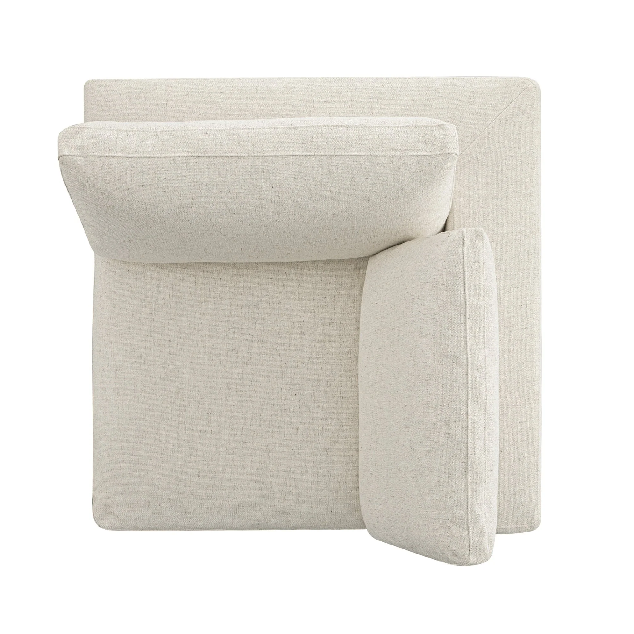 Lutyens Beige Linen Blend Modular Sofa, Corner Unit - Image 4