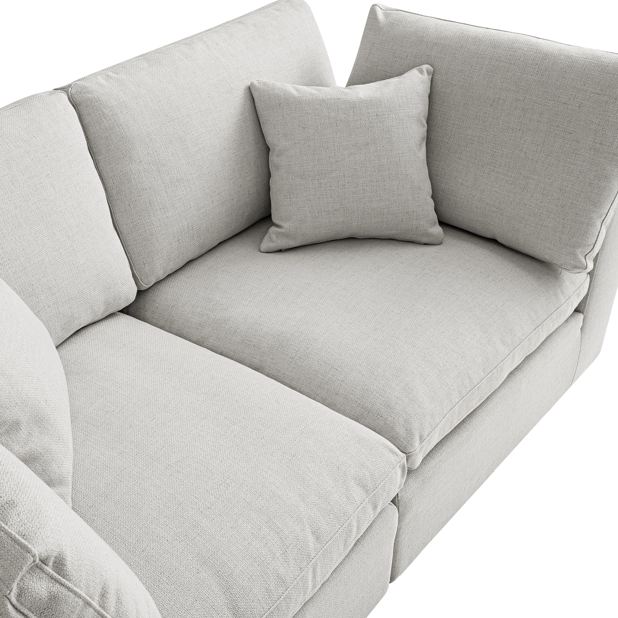 Lutyens Light Grey Linen Blend Modular Sofa, 2-Piece - Image 12
