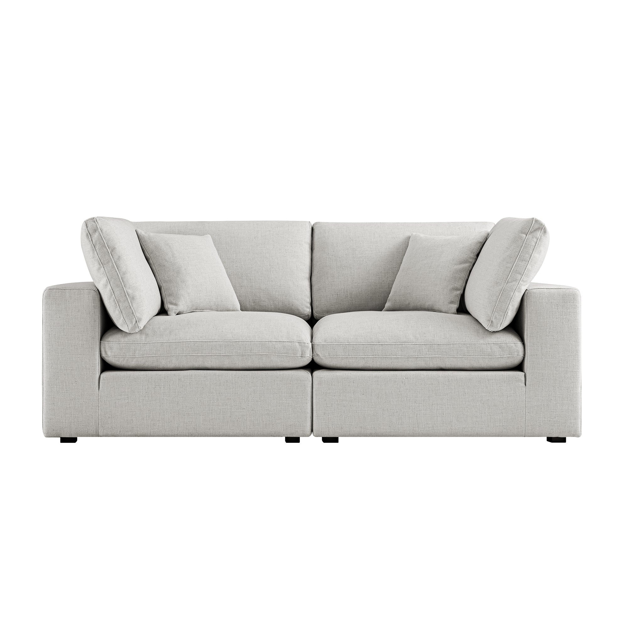 Lutyens Light Grey Linen Blend Modular Sofa, 2-Piece - Image 5
