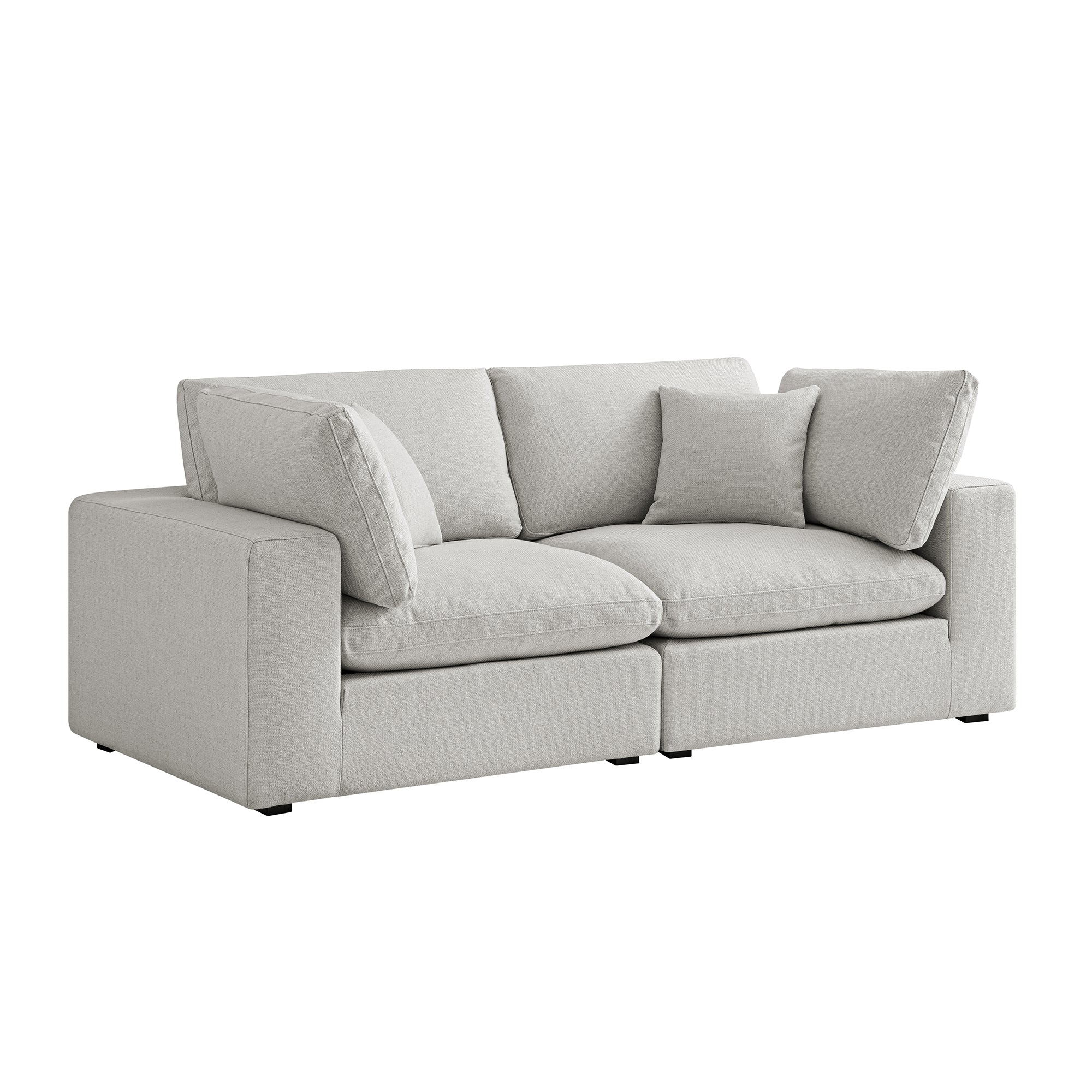 Lutyens Light Grey Linen Blend Modular Sofa, 2-Piece - Image 6