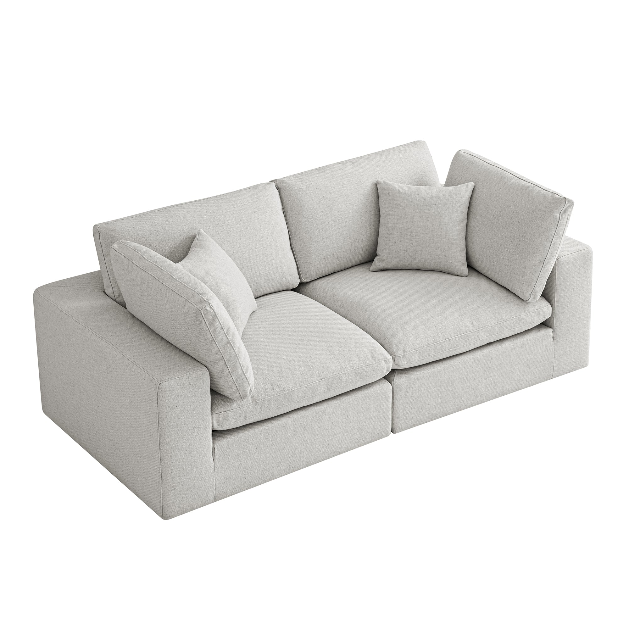 Lutyens Light Grey Linen Blend Modular Sofa, 2-Piece - Image 8