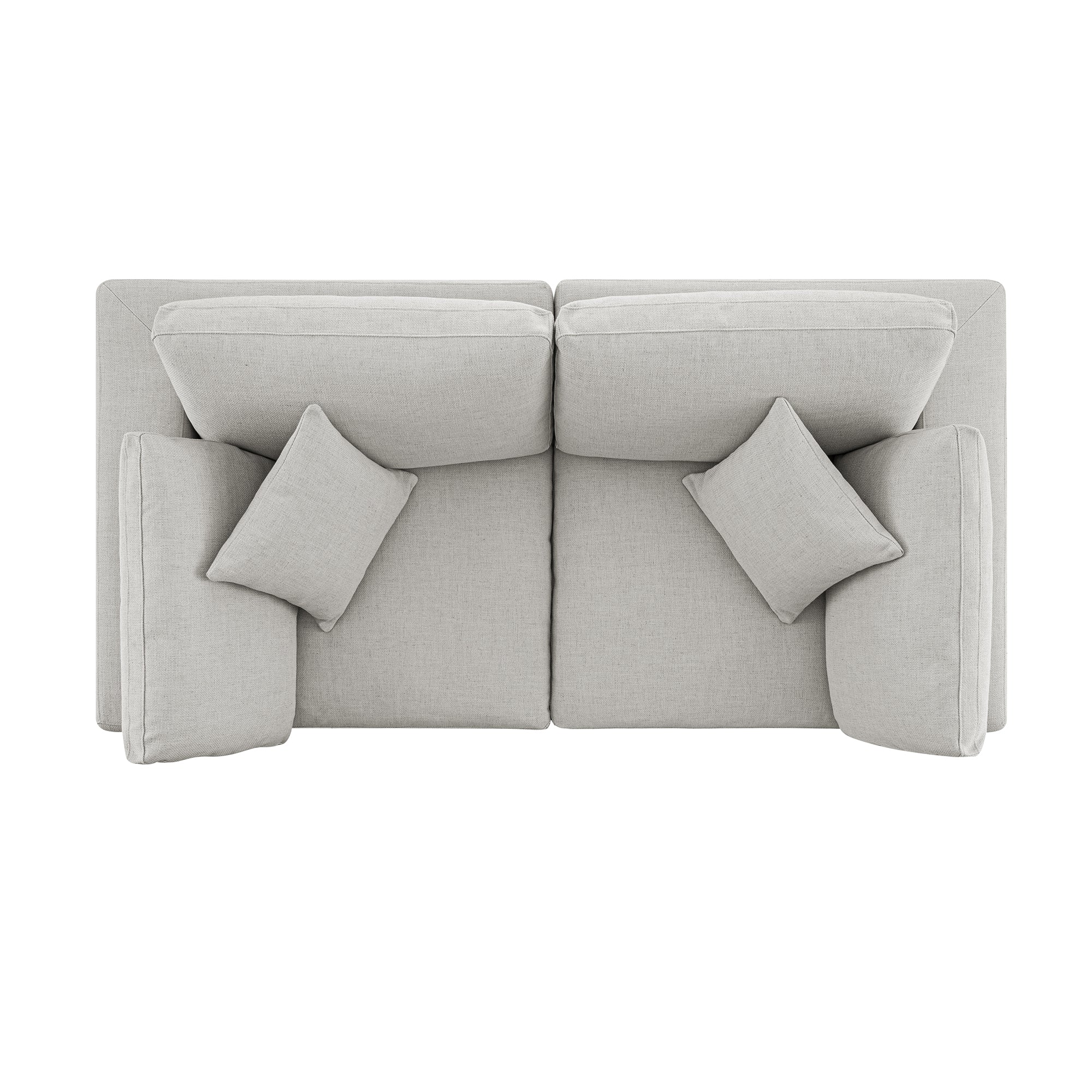 Lutyens Light Grey Linen Blend Modular Sofa, 2-Piece - Image 9